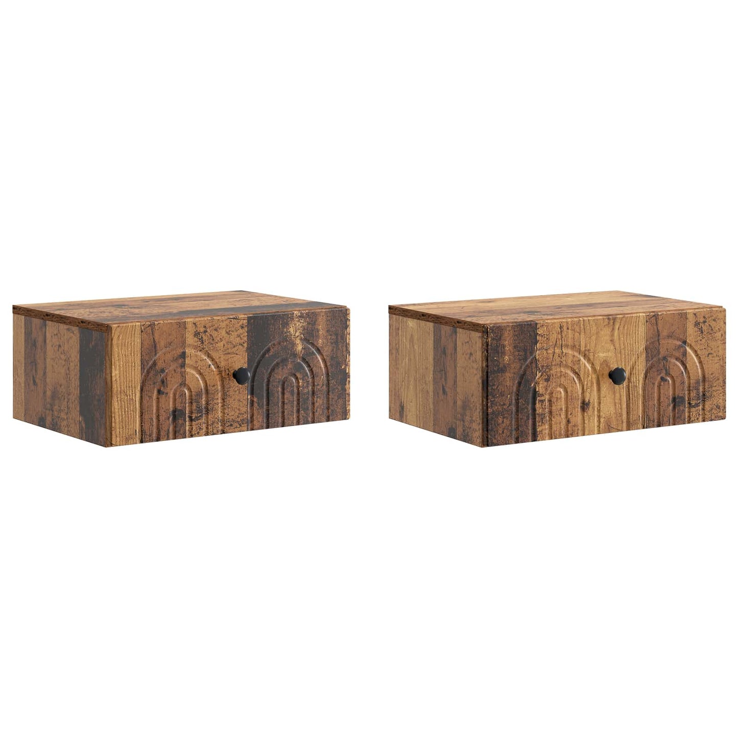 Wall-Mounted Bedside Cabinet 2 pcs Old Wood 49 x 34.5 x 20 cm