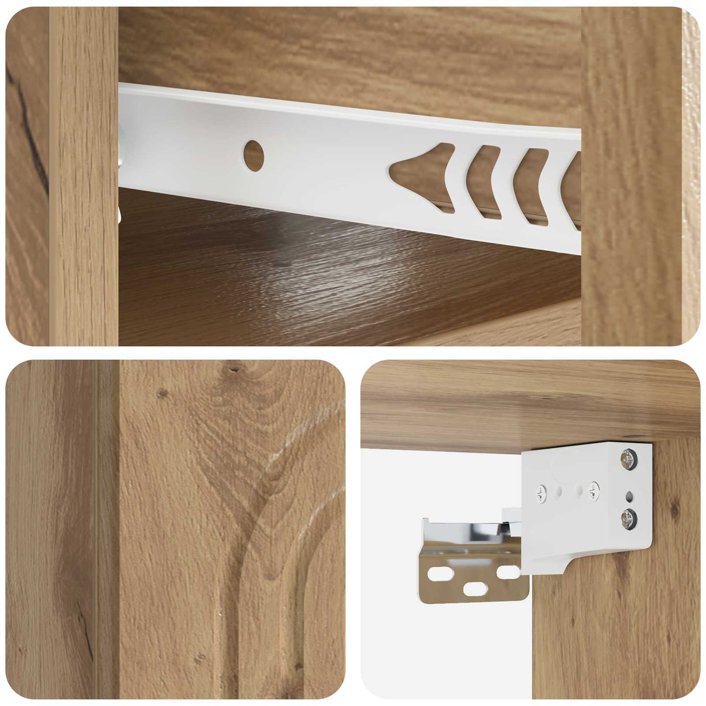 Wall-Mounted Bedside Cabinet 2 pcs Artisan Oak Engineered Wood