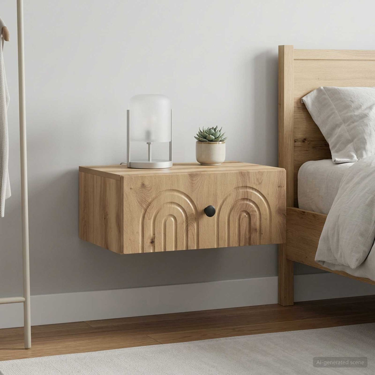 Wall-Mounted Bedside Cabinet 2 pcs Artisan Oak