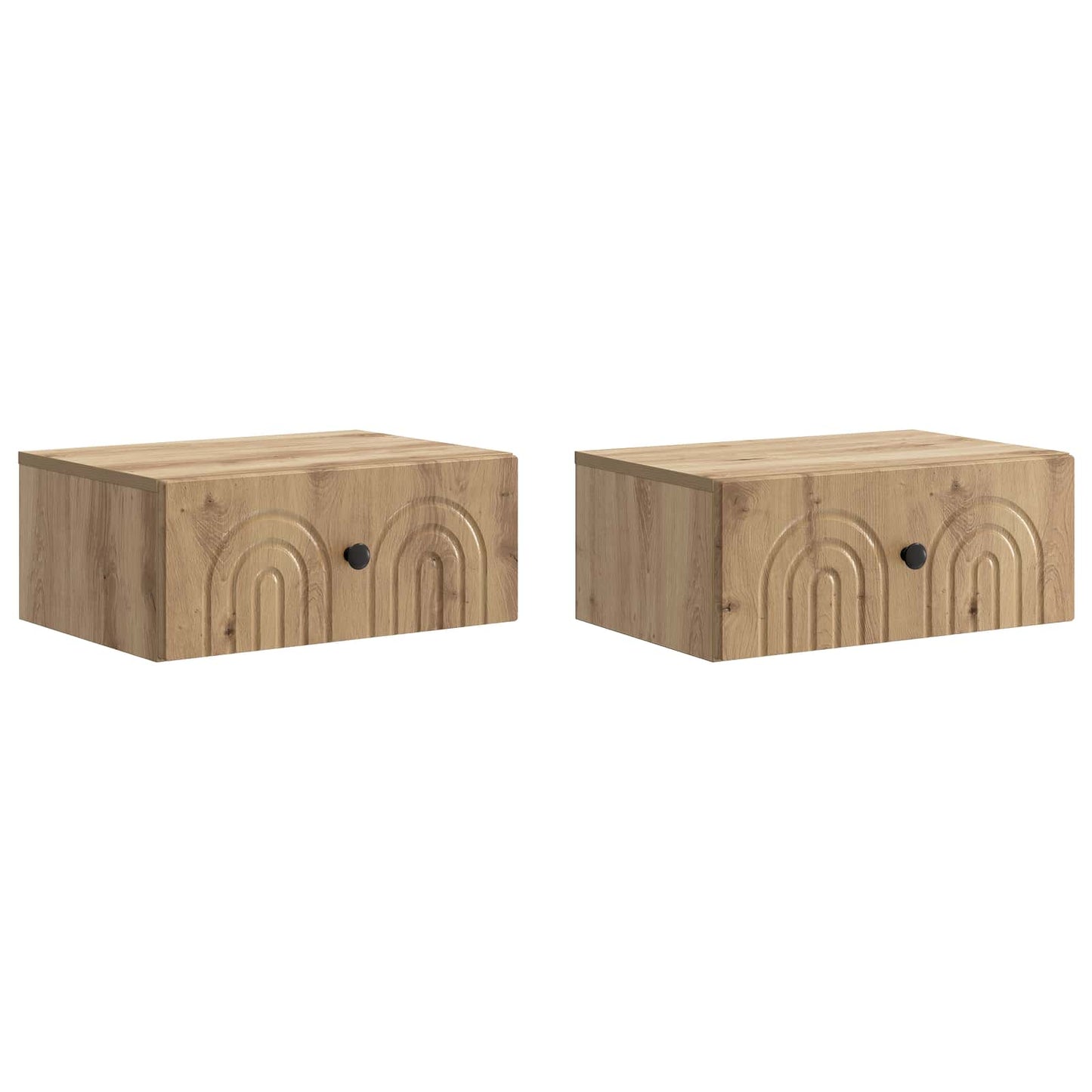 Wall-Mounted Bedside Cabinet 2 pcs Artisan Oak Engineered Wood