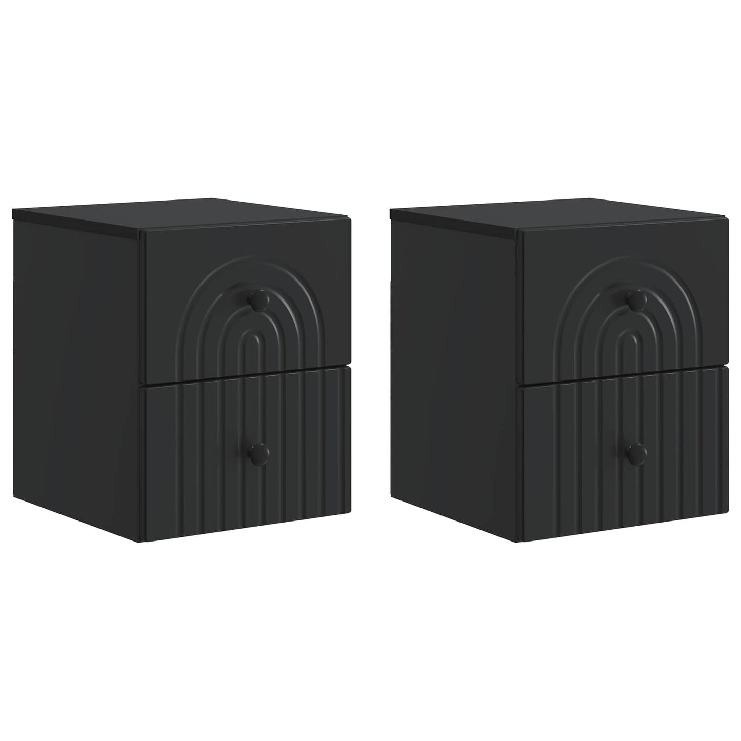Wall-Mounted Bedside Cabinet 2 pcs Black 33 x 34.5 x 40 cm