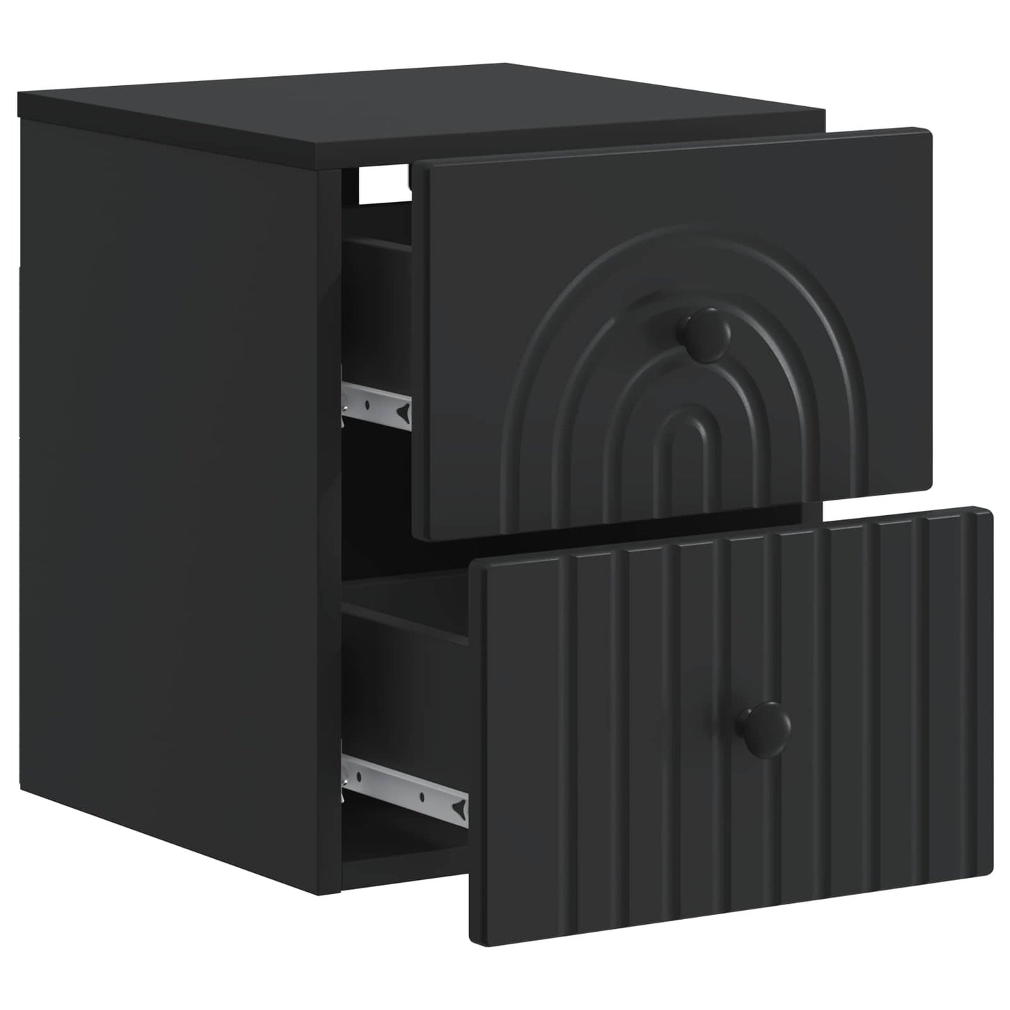 Wall-Mounted Bedside Cabinet 2 pcs Black 33 x 34.5 x 40 cm
