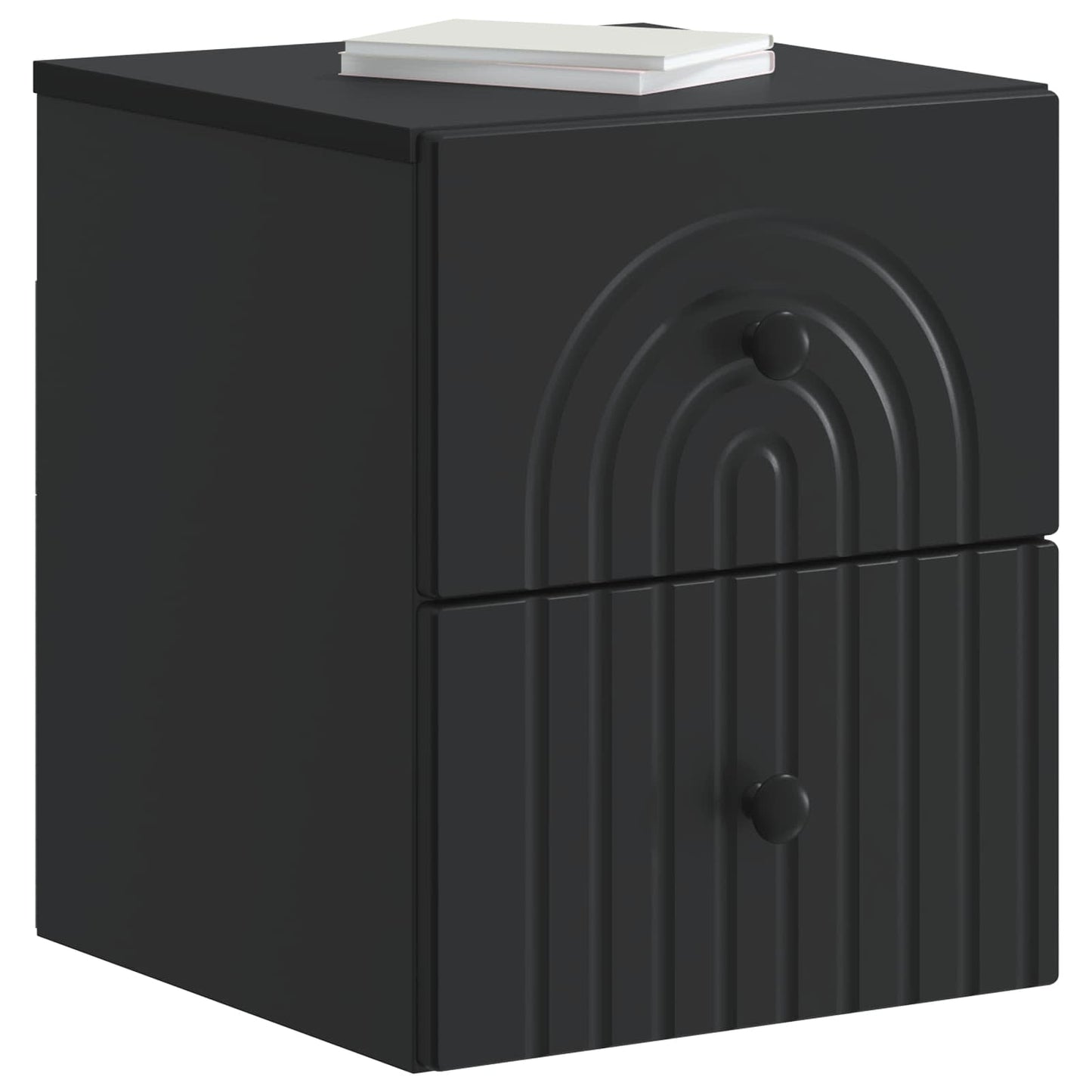 Wall-Mounted Bedside Cabinet 2 pcs Black 33 x 34.5 x 40 cm