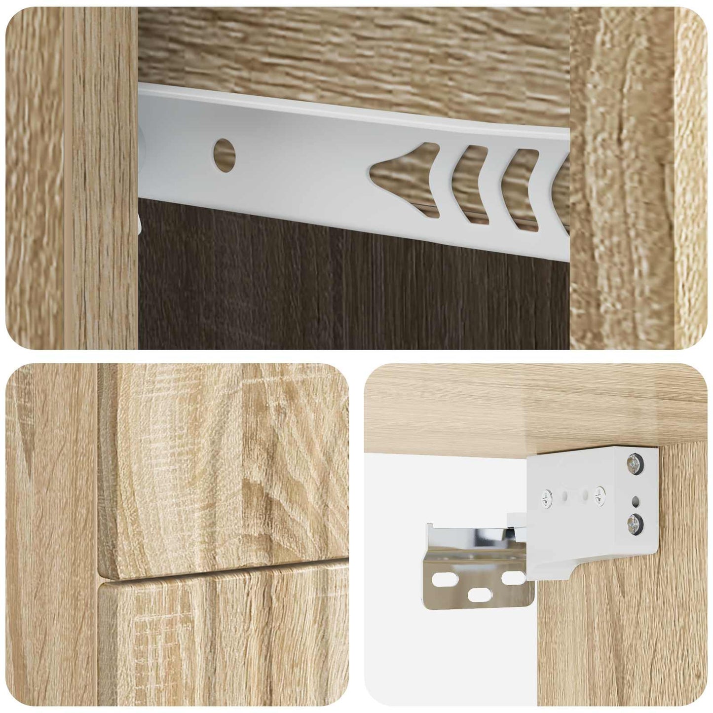 Wall-Mounted Bedside Cabinet Sonoma Oak 33 x 34.5 x 40 cm