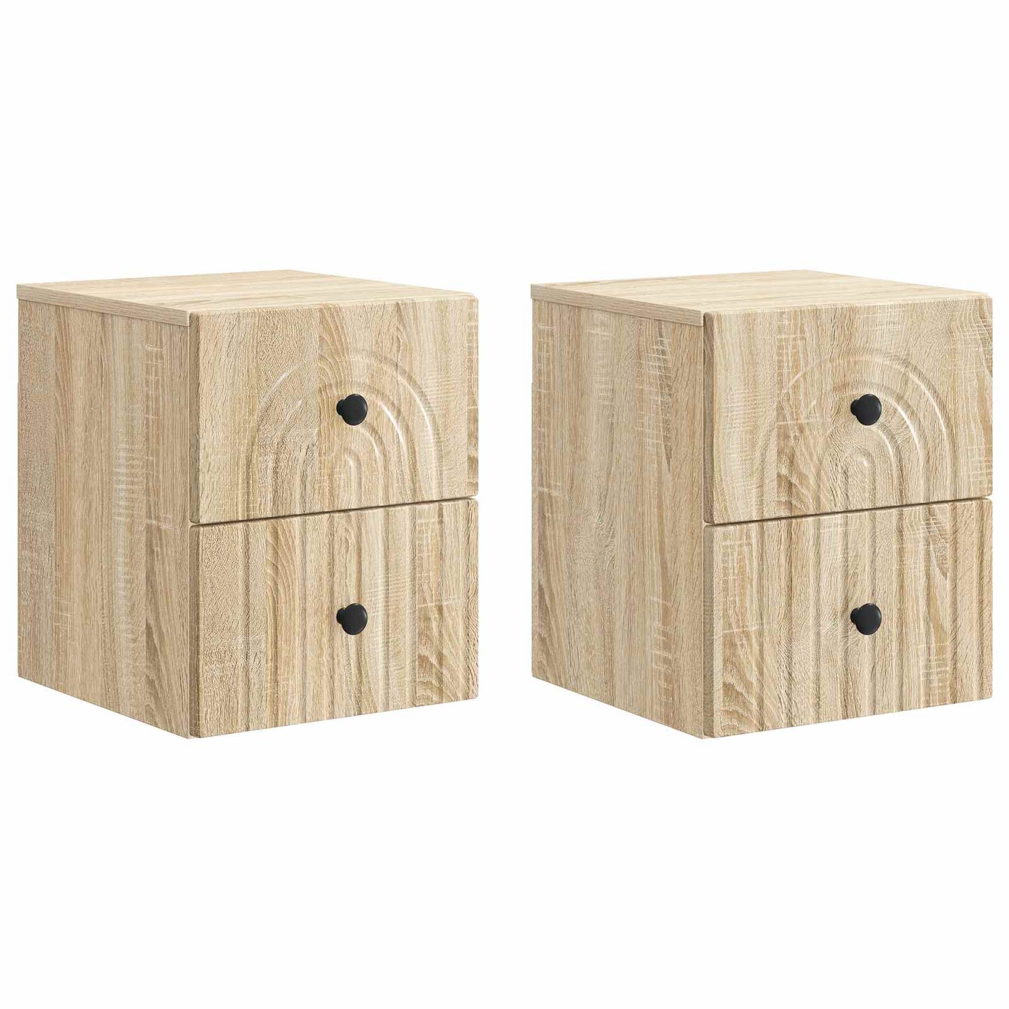 Wall-Mounted Bedside Cabinet 2 pcs Sonoma Oak 33 x 34.5 x 40 cm