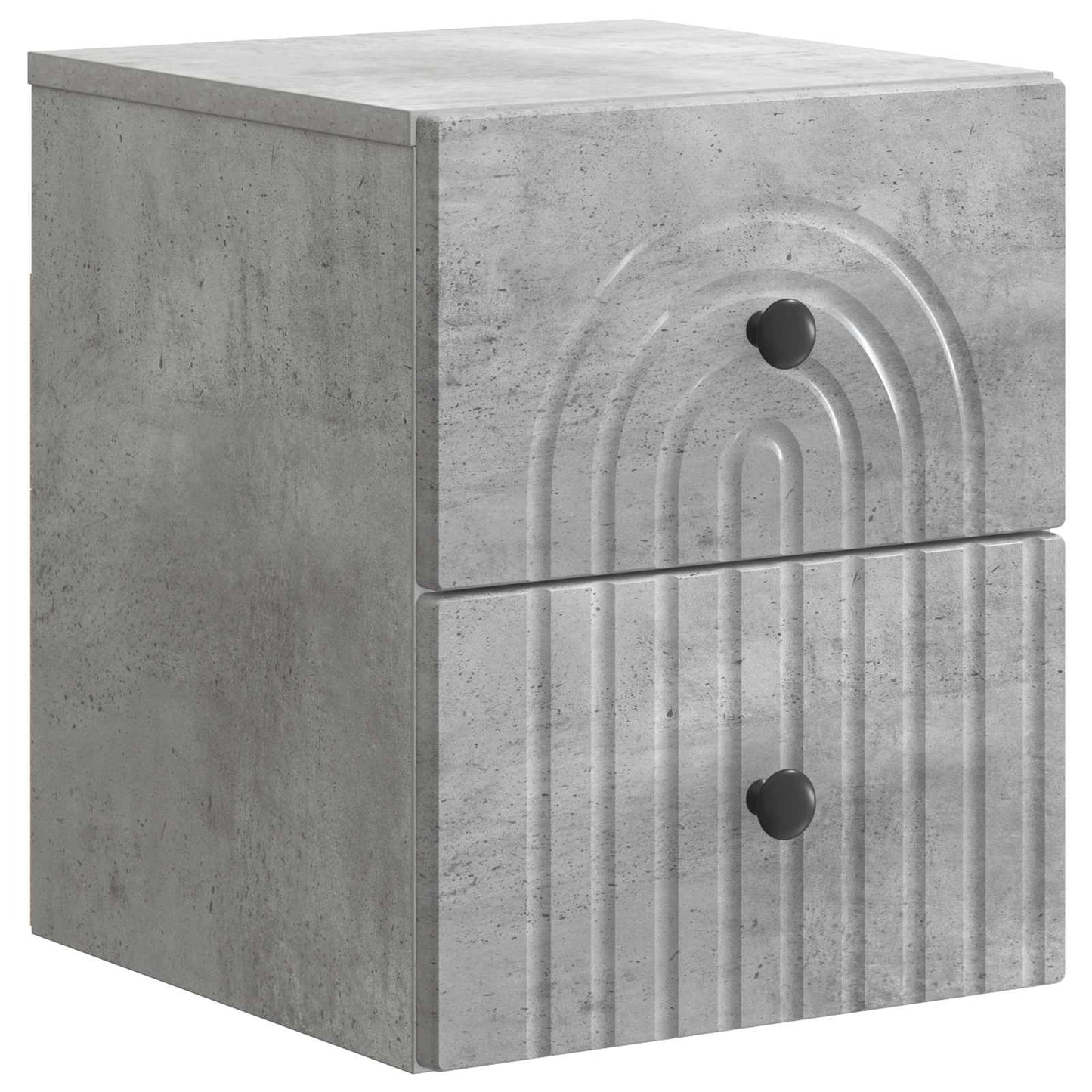 Wall-Mounted Bedside Cabinet Concrete Grey 33 x 34.5 x 40 cm