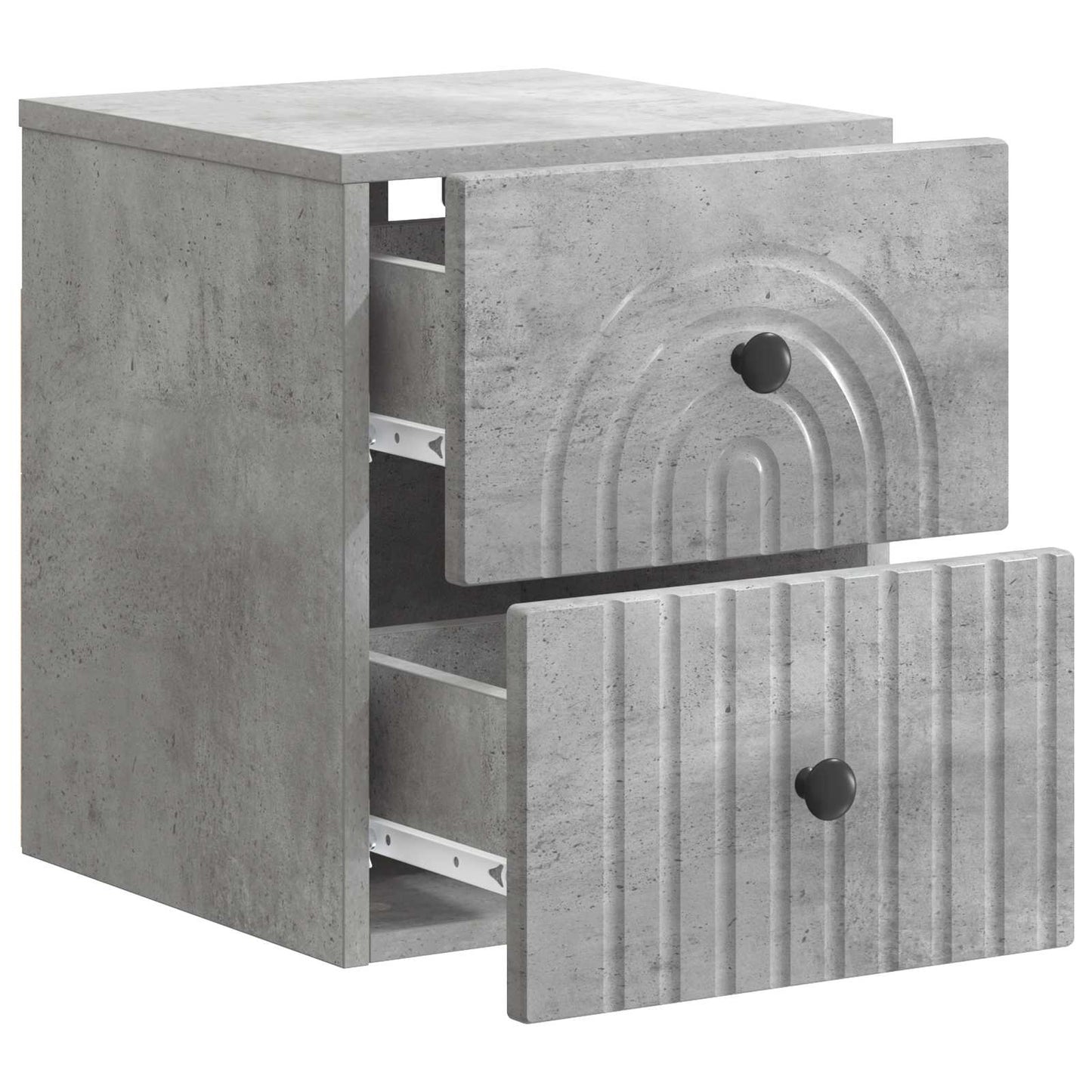 Wall-Mounted Bedside Cabinet Concrete Grey 33 x 34.5 x 40 cm