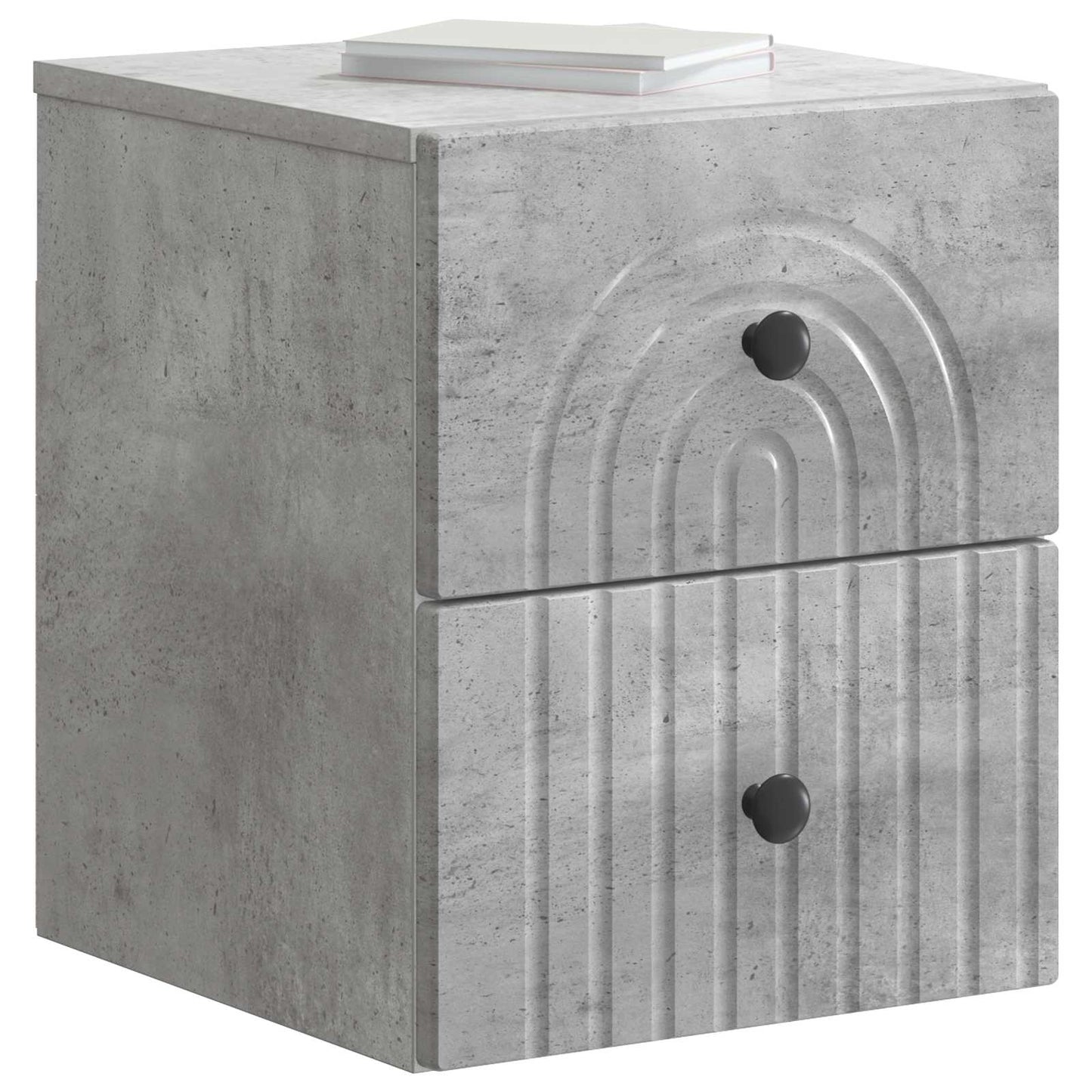 Wall-Mounted Bedside Cabinet Concrete Grey 33 x 34.5 x 40 cm