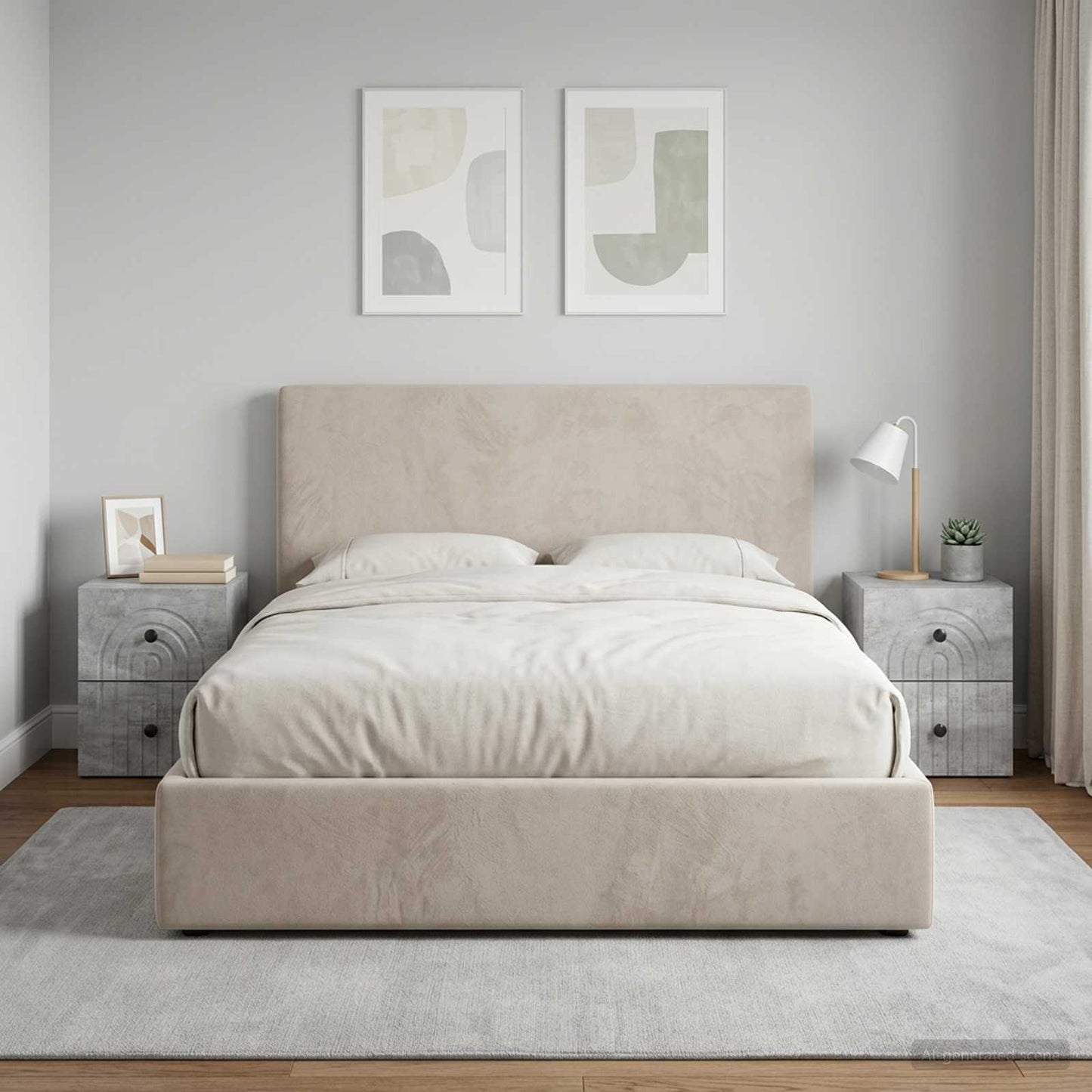 Wall-Mounted Bedside Cabinet with Drawer 2 pcs Concrete Grey