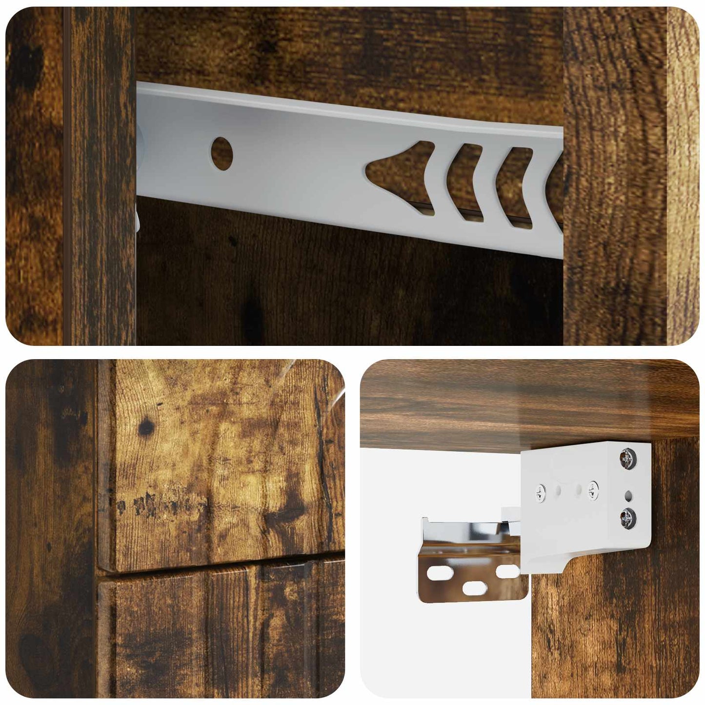 Wall-Mounted Bedside Cabinet Smoked Oak 33 x 34.5 x 40 cm