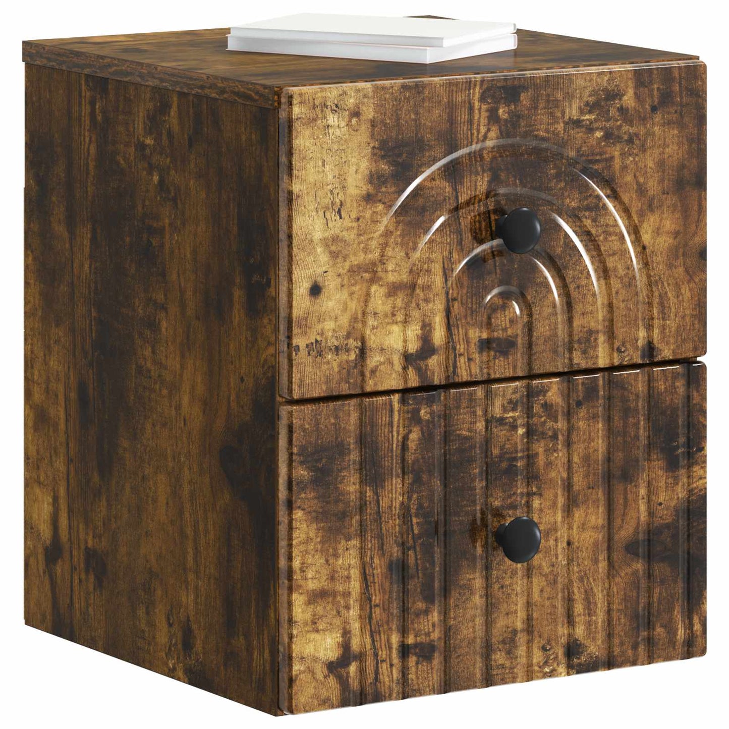 Wall-Mounted Bedside Cabinet Smoked Oak 33 x 34.5 x 40 cm