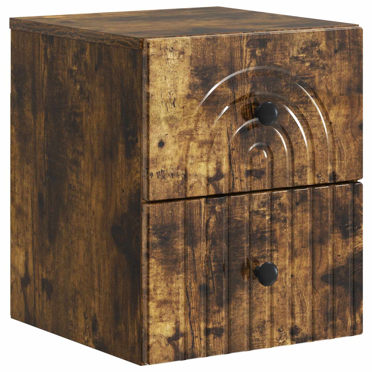 Wall-Mounted Bedside Cabinet 2 pcs Smoked Oak 33 x 34.5 x 40 cm