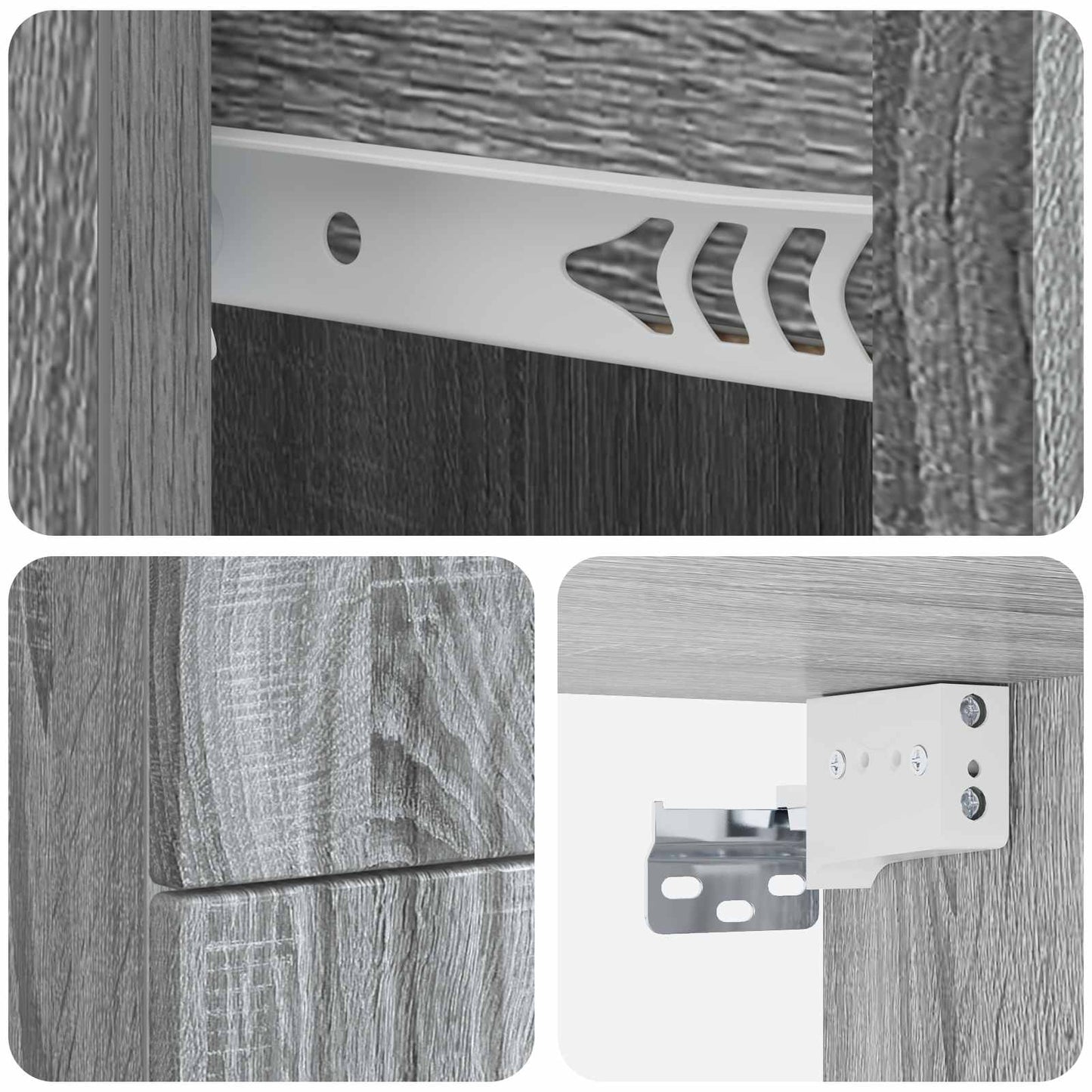 Wall-Mounted Bedside Cabinet 2 pcs Grey Sonoma