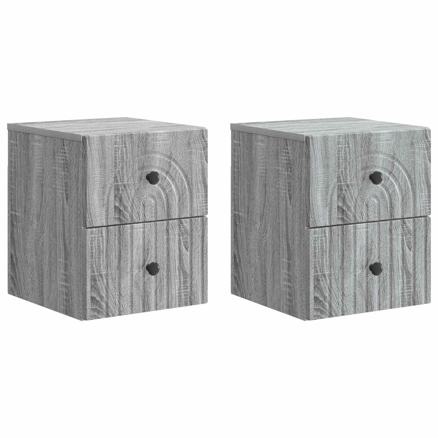 Wall-Mounted Bedside Cabinet 2 pcs Grey Sonoma