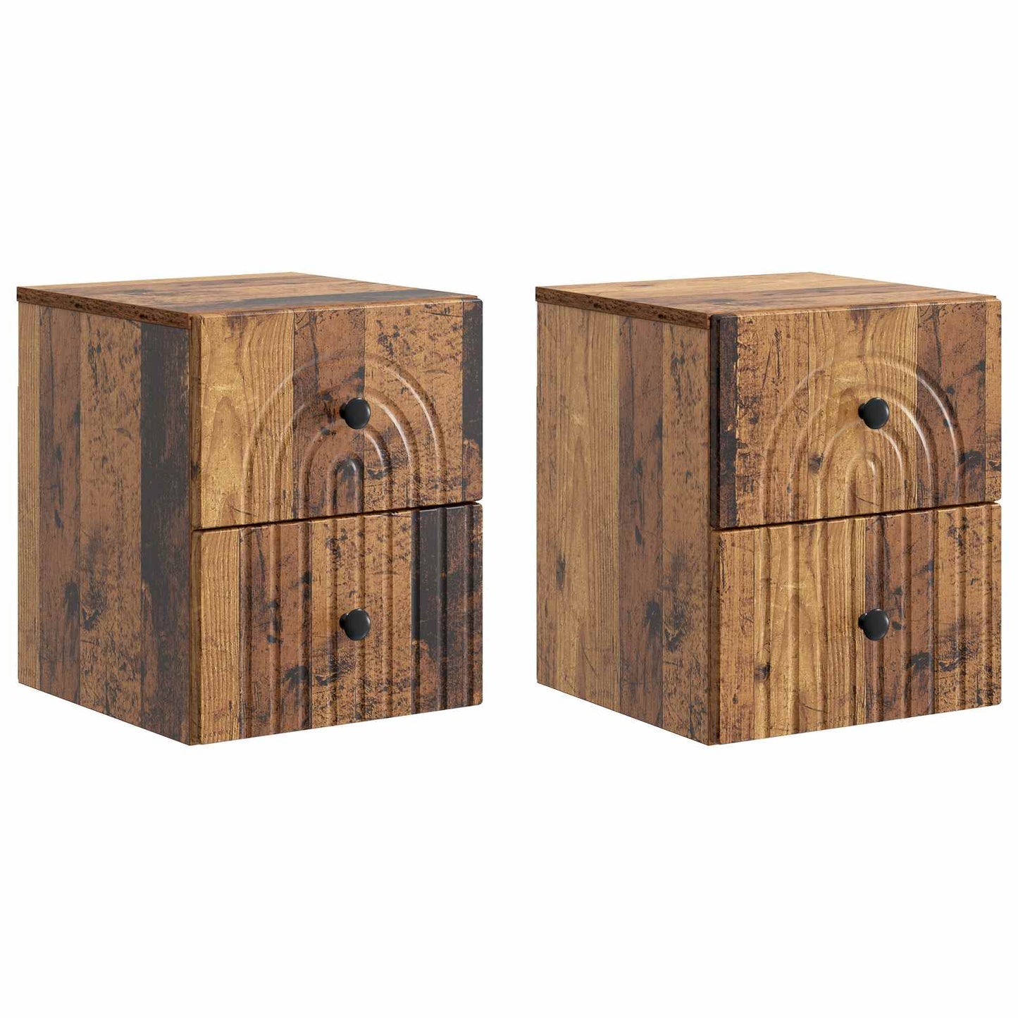 Wall-Mounted Bedside Cabinet 2 pcs Old Wood 33 x 34.5 x 40 cm