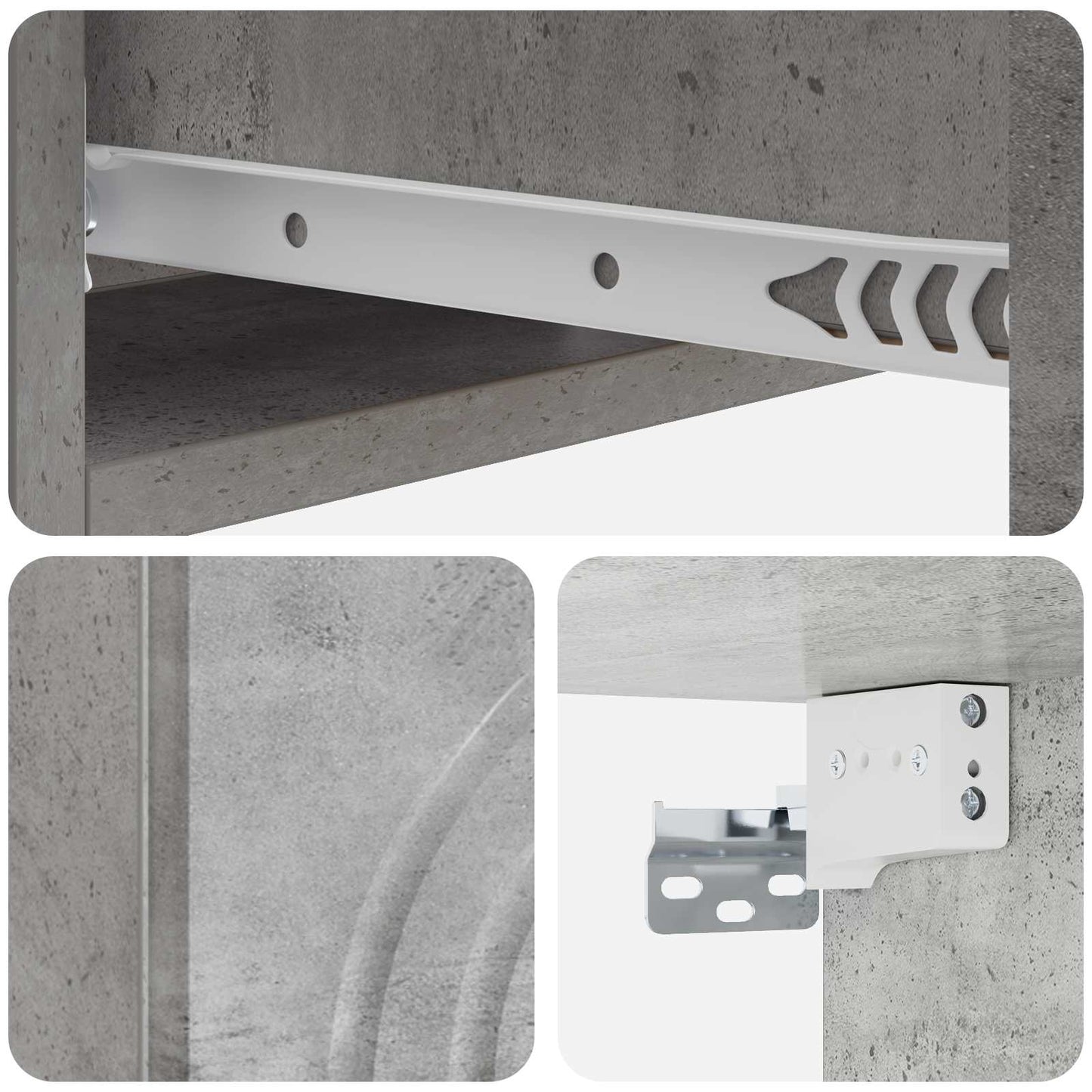 Wall-Mounted Side Table Concrete Grey 59 x 34.5 x 17 cm
