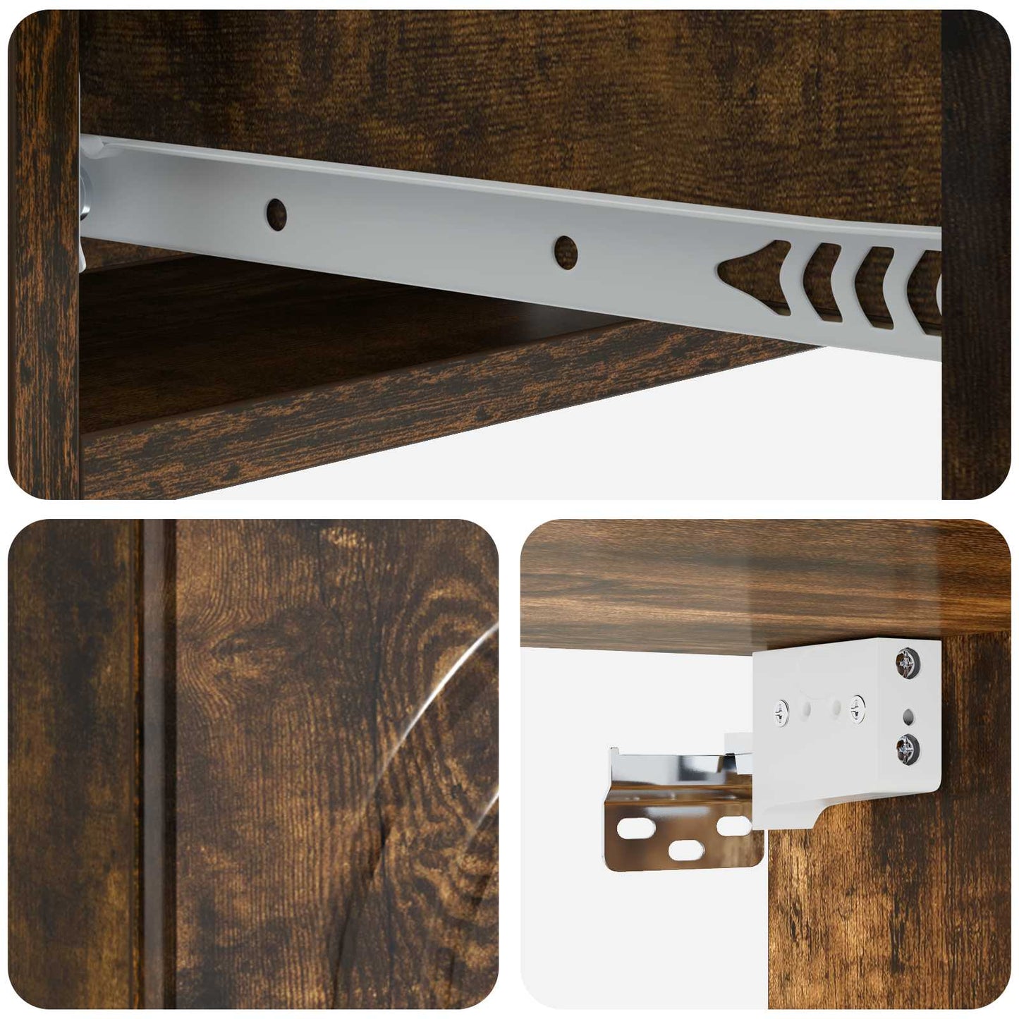 Wall-Mounted Side Table Smoked Oak 59 x 34.5 x 17 cm