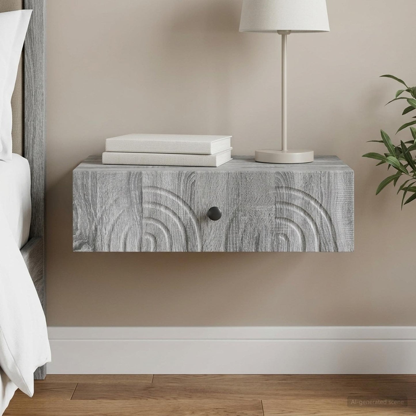 Wall-Mounted Side Table 59 x 34.5 x 17 cm Engineered Wood