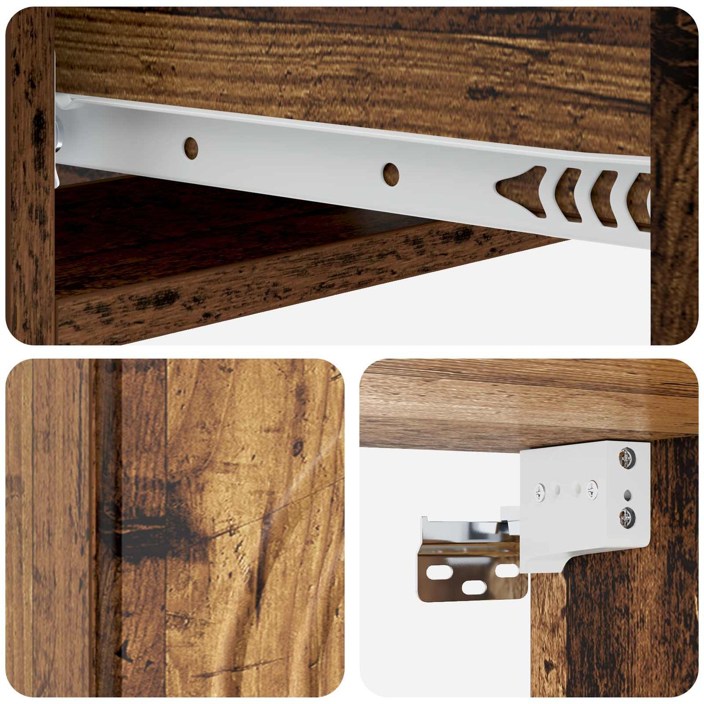 Wall-Mounted Side Table Wall-mounted Old Wood 59 x 34.5 x 17 cm