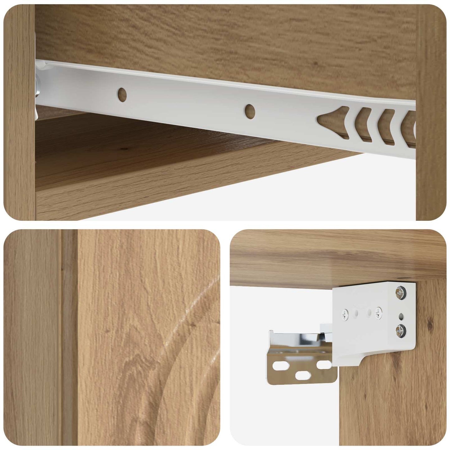 Wall-Mounted Side Table Artisan Oak 59 x 34.5 x 17 cm