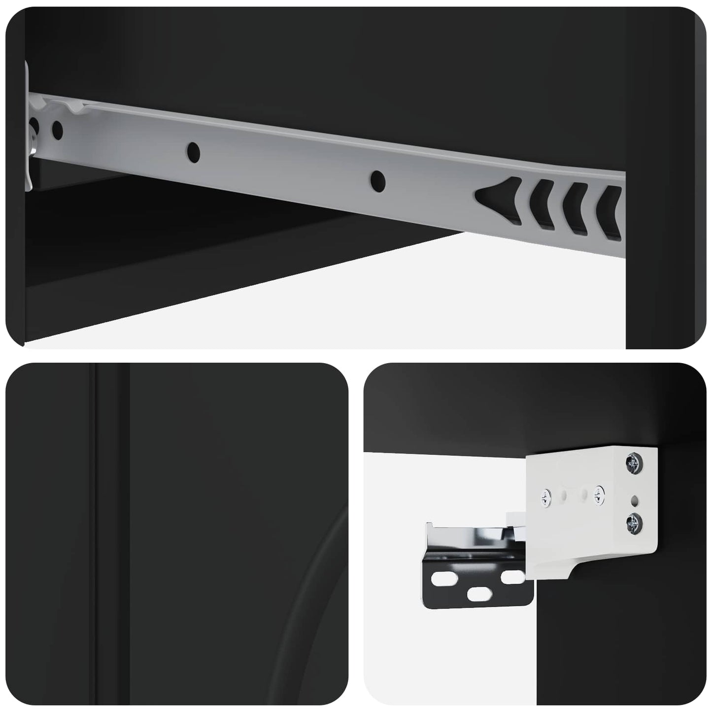 Wall-Mounted Side Table Wall-mounted Black 87.5 x 34.5 x 17 cm