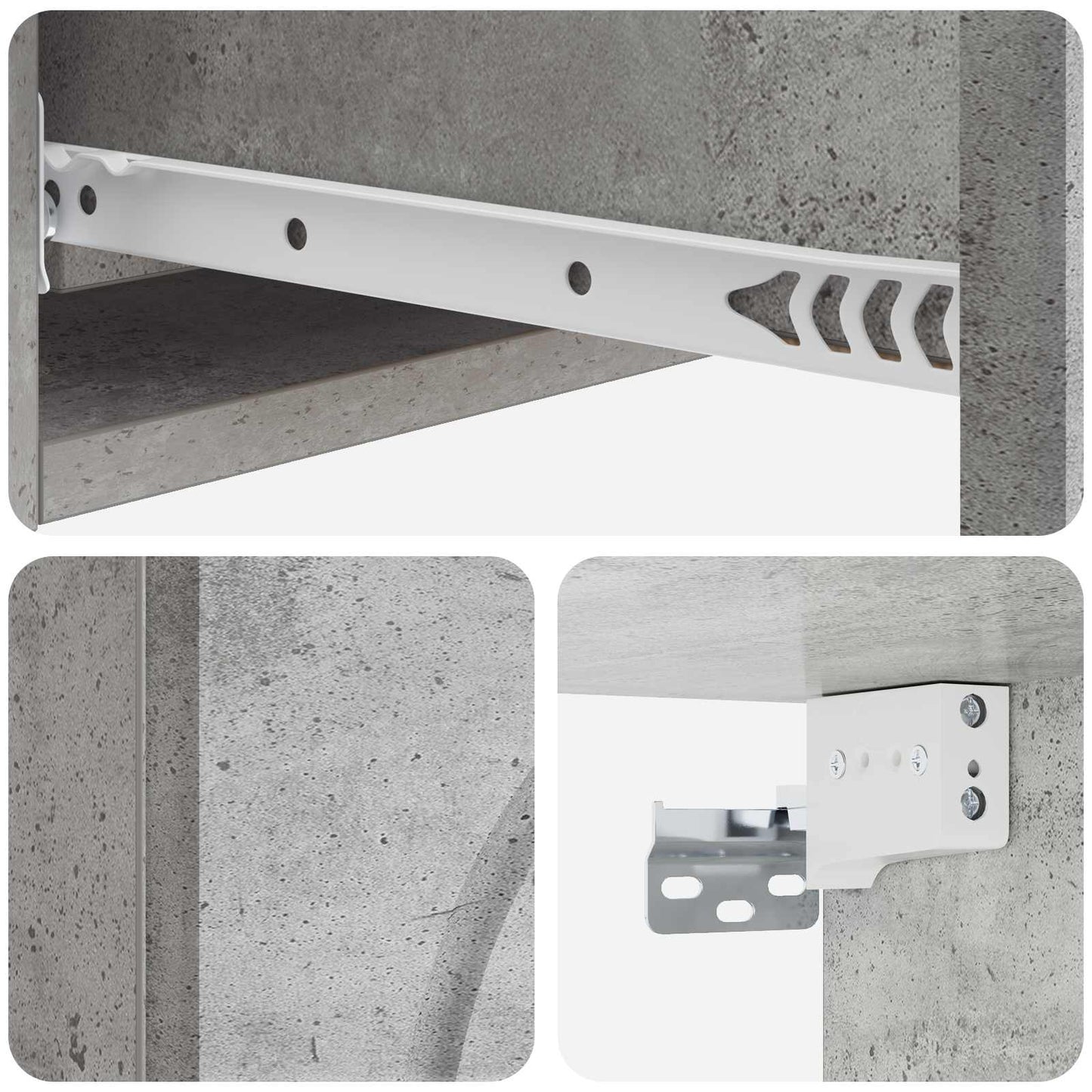 Wall-Mounted Side Table Concrete Grey 87.5 x 34.5 x 17 cm