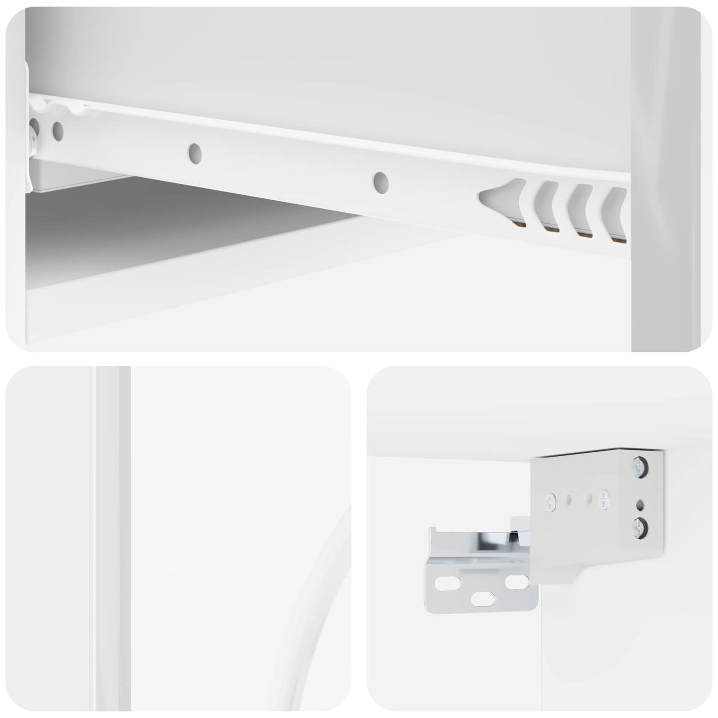 Wall-Mounted Side Table High Gloss White 87.5 x 34.5 x 17 cm