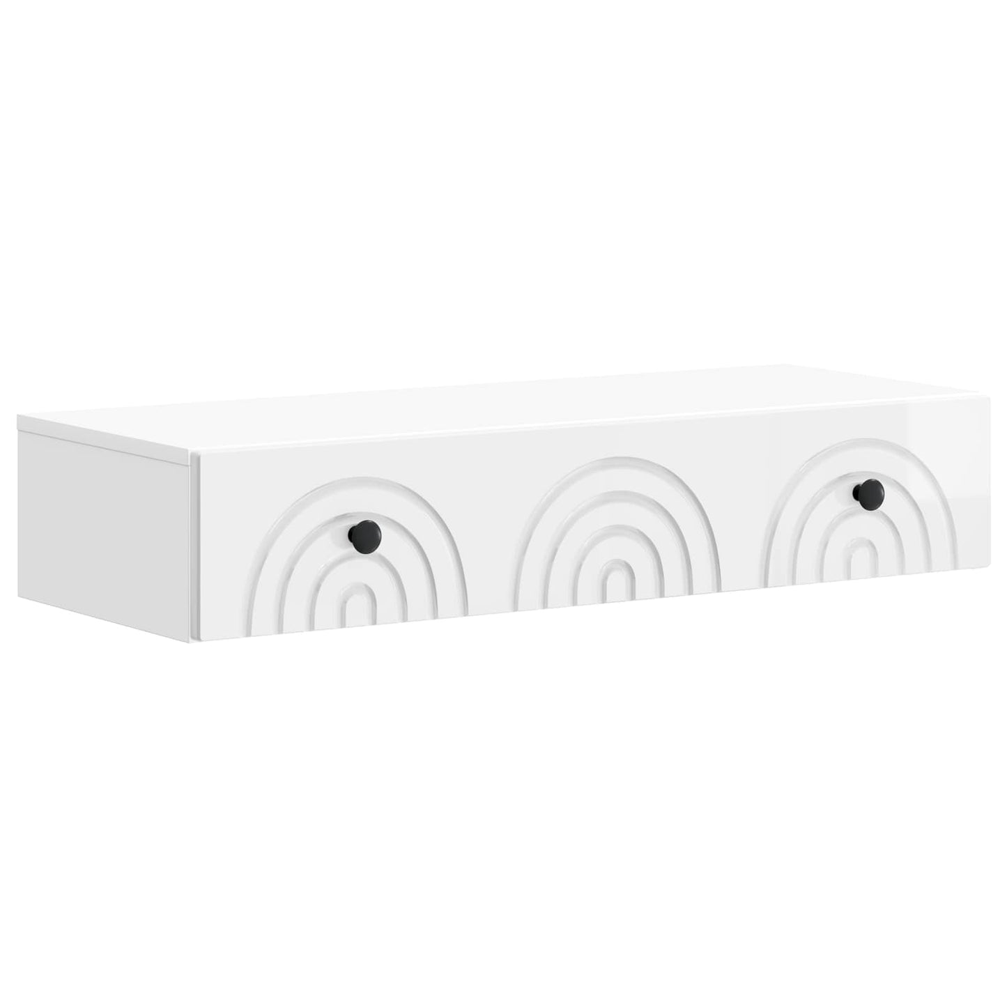 Wall-Mounted Side Table High Gloss White 87.5 x 34.5 x 17 cm