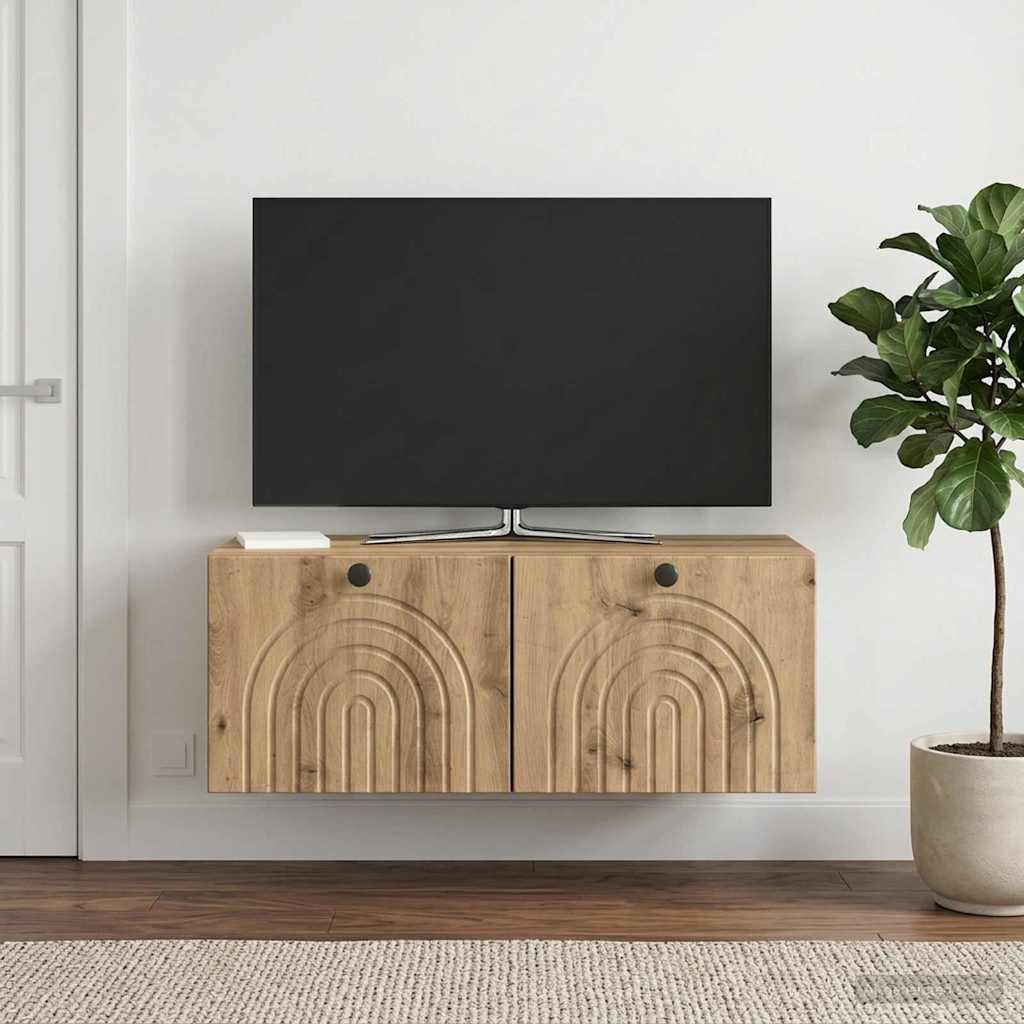 Wall-Mounted TV Cabinet 78.5 x 41 x 30 cm Artisan Oak