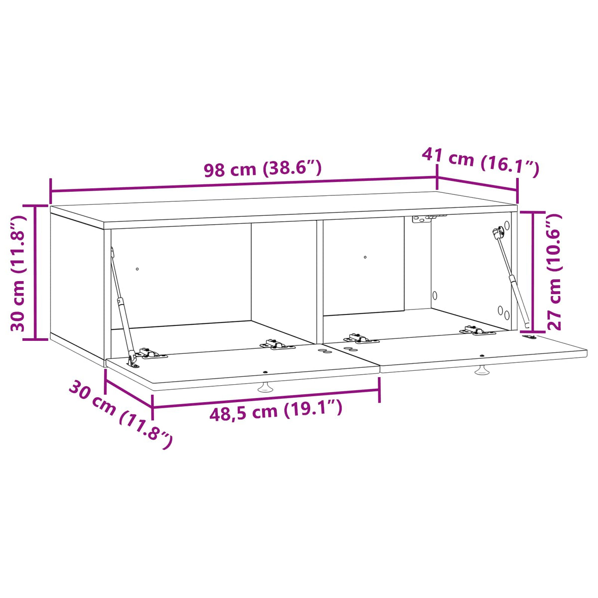 Wall-Mounted TV Cabinet 99 x 41 x 30 cm White