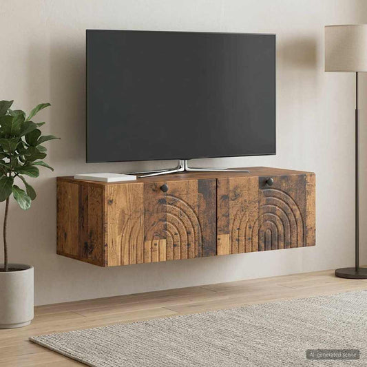 Wall-Mounted TV Cabinet Wall-mounted Old Wood 99 x 41 x 30 cm