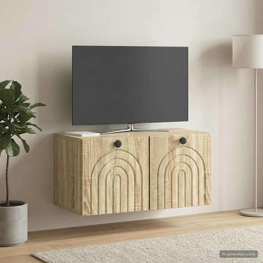 Wall-Mounted TV Cabinet Sonoma Oak 59.5 x 31 x 30 cm
