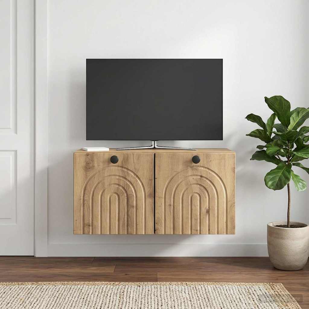 Wall-Mounted TV Cabinet 59.5 x 31 x 30 cm Artisan Oak