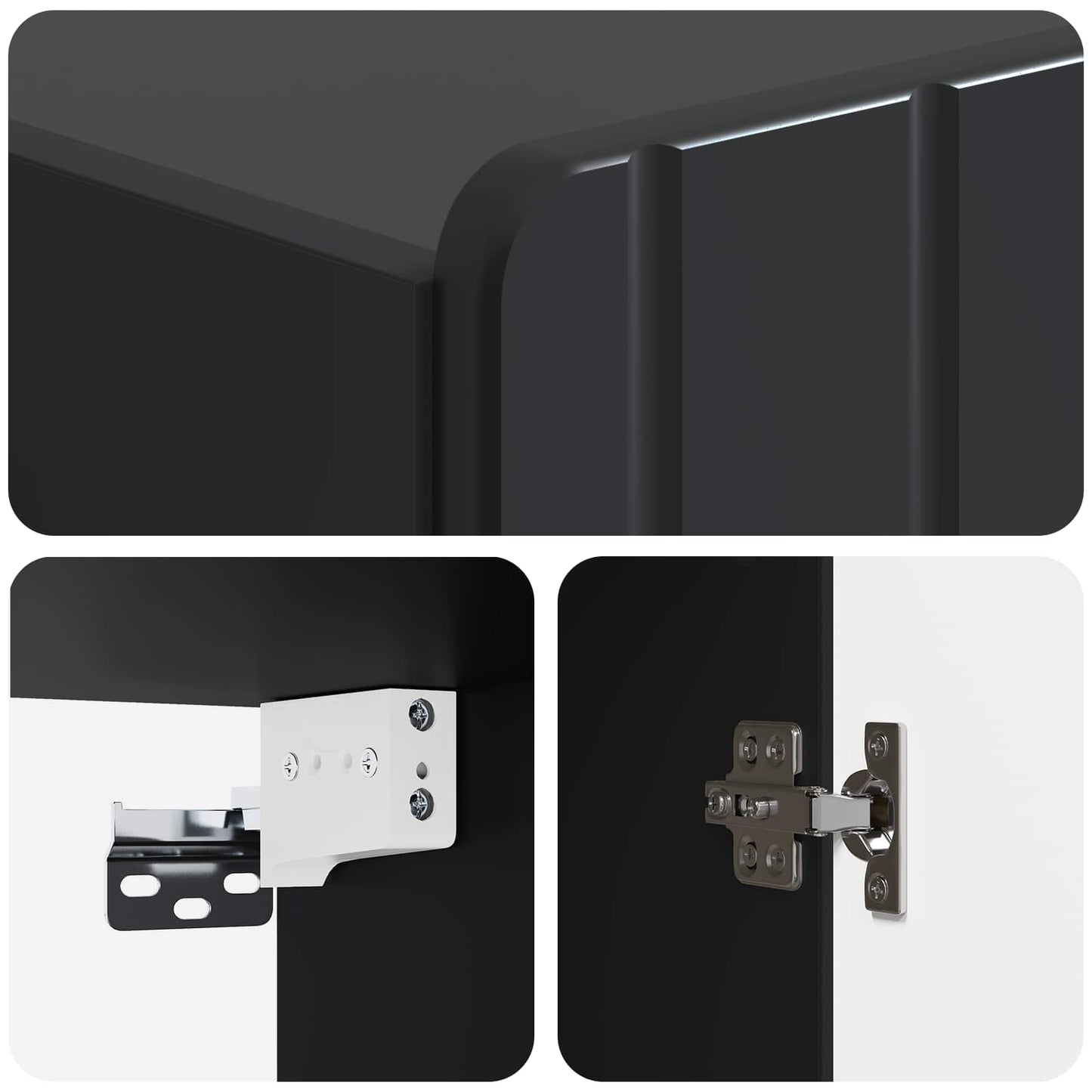 Wall-Mounted Cabinet Black 66 x 34.5 x 92 cm Engineered Wood