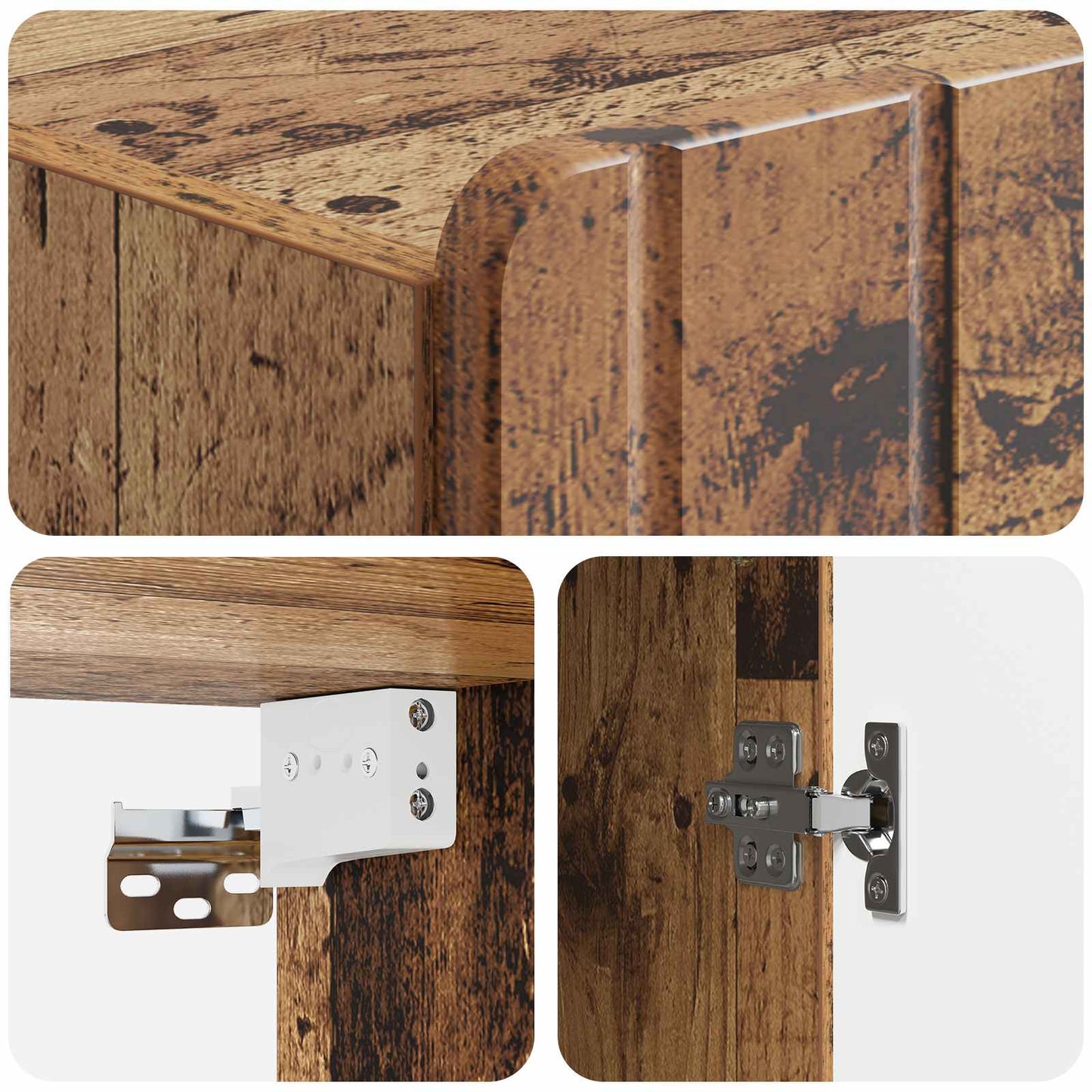 Wall-Mounted Cabinet Old Wood 66 x 34.5 x 92 cm Engineered Wood