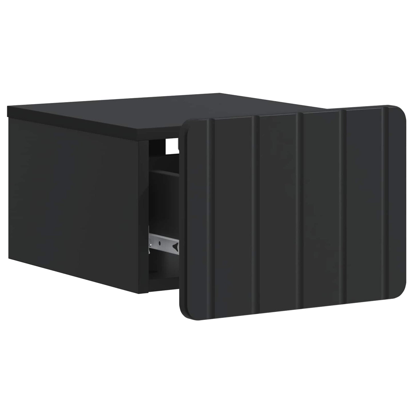 Wall-Mounted Bedside Cabinet Black 33 x 34.5 x 24 cm