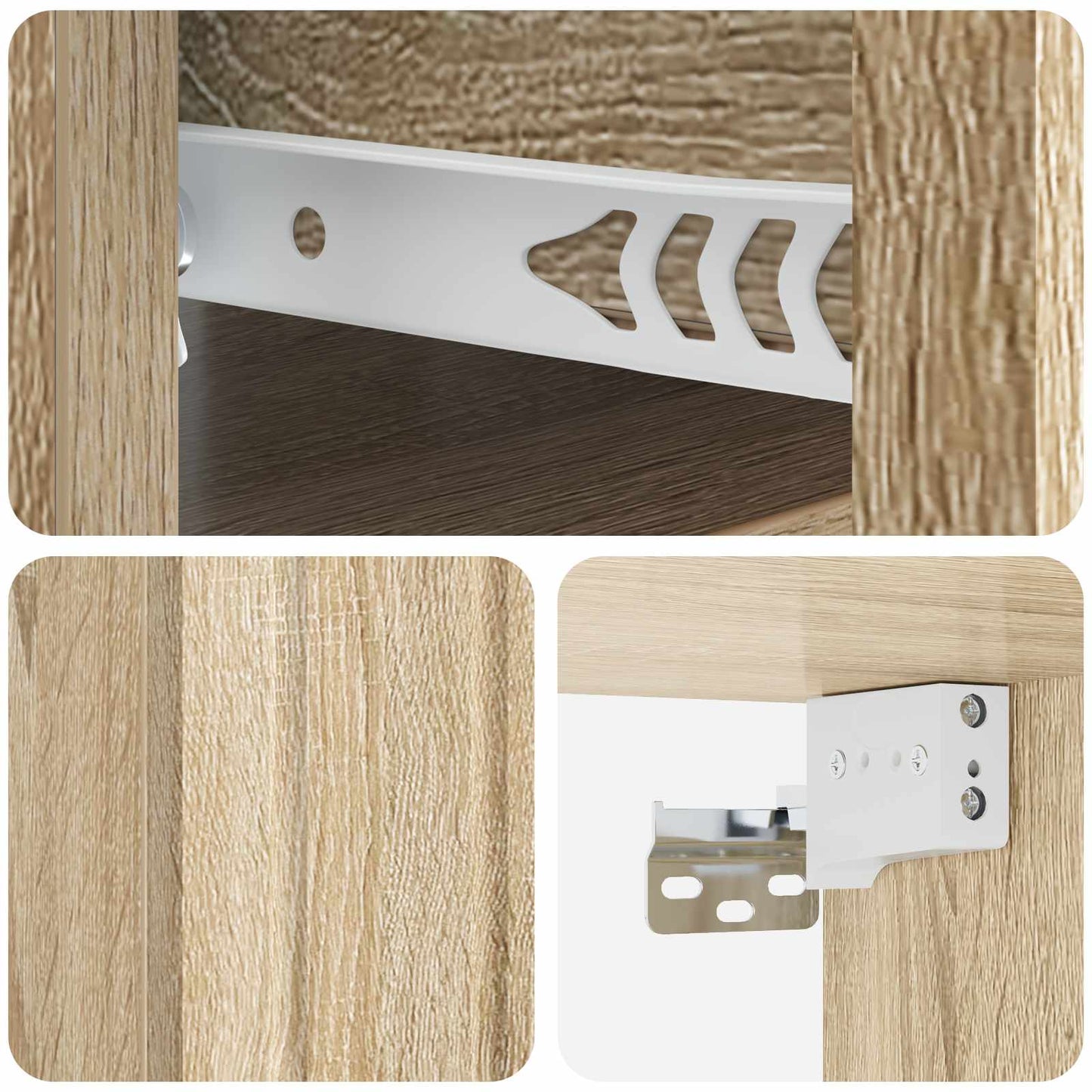 Wall-Mounted Bedside Cabinet 2 pcs Sonoma Oak 33 x 34.5 x 24 cm