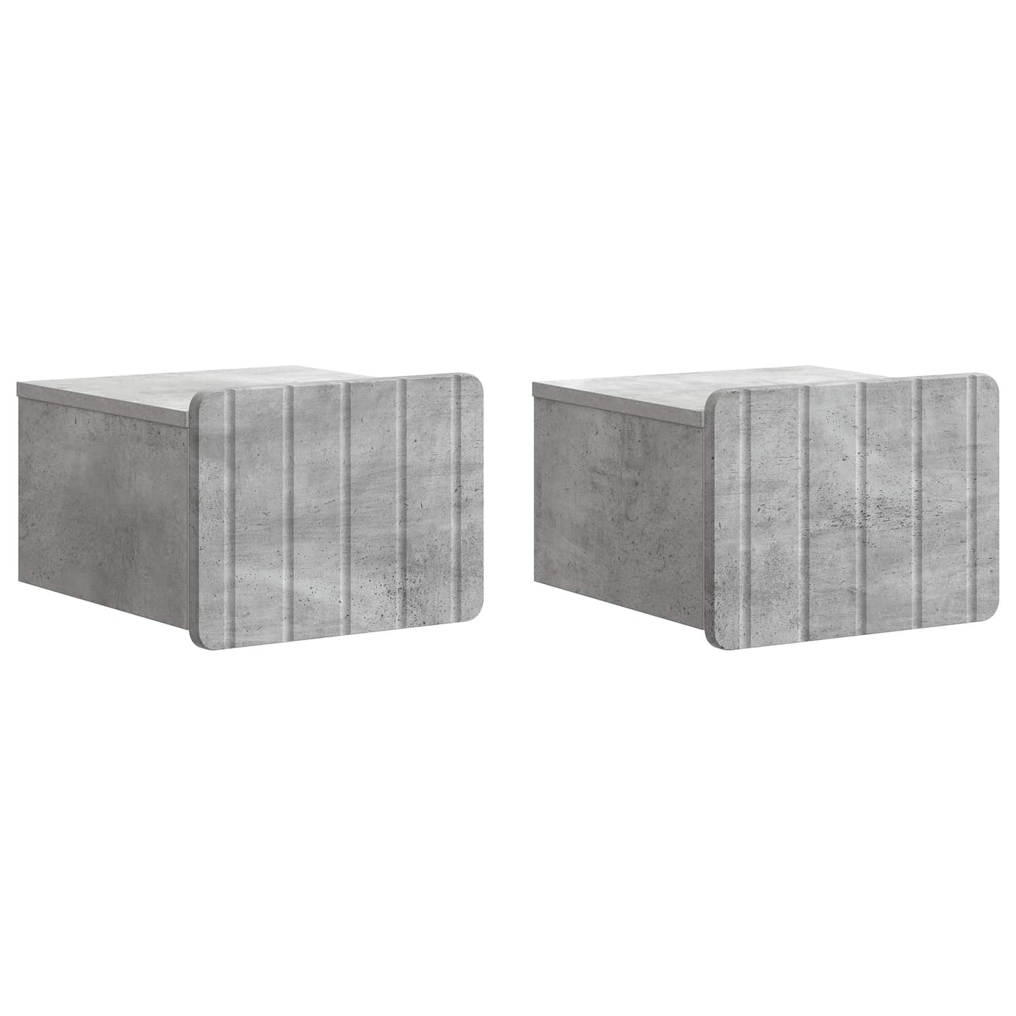 Wall-Mounted Bedside Cabinet with Drawer 2 pcs Concrete Grey