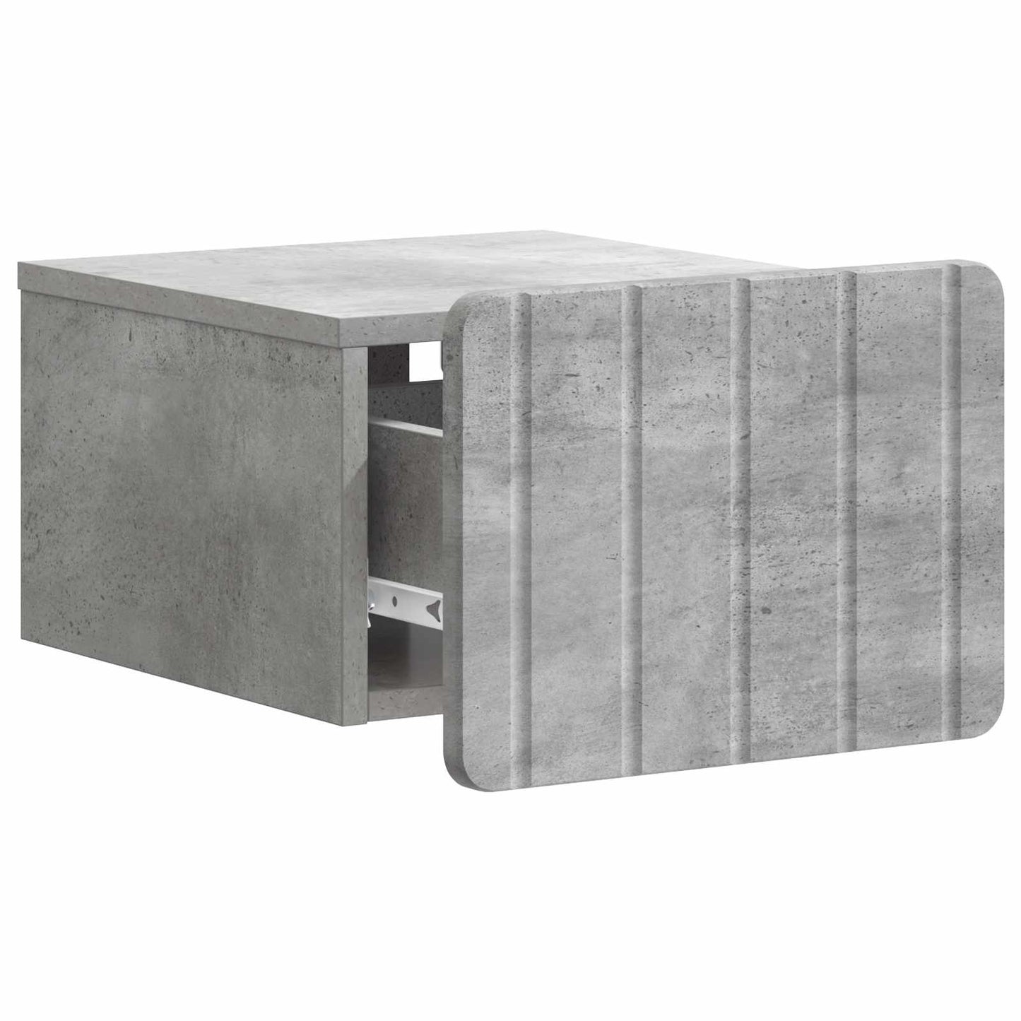 Wall-Mounted Bedside Cabinet with Drawer 2 pcs Concrete Grey