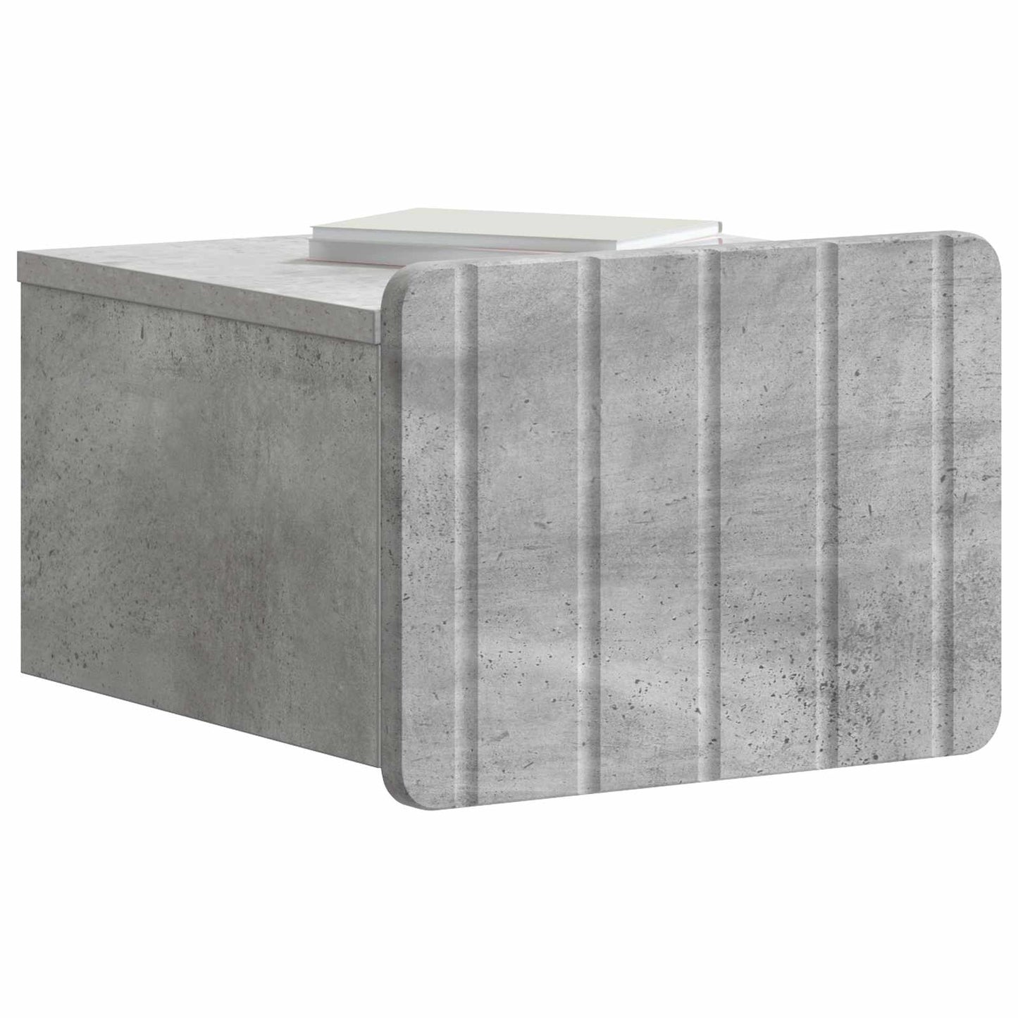 Wall-Mounted Bedside Cabinet with Drawer 2 pcs Concrete Grey