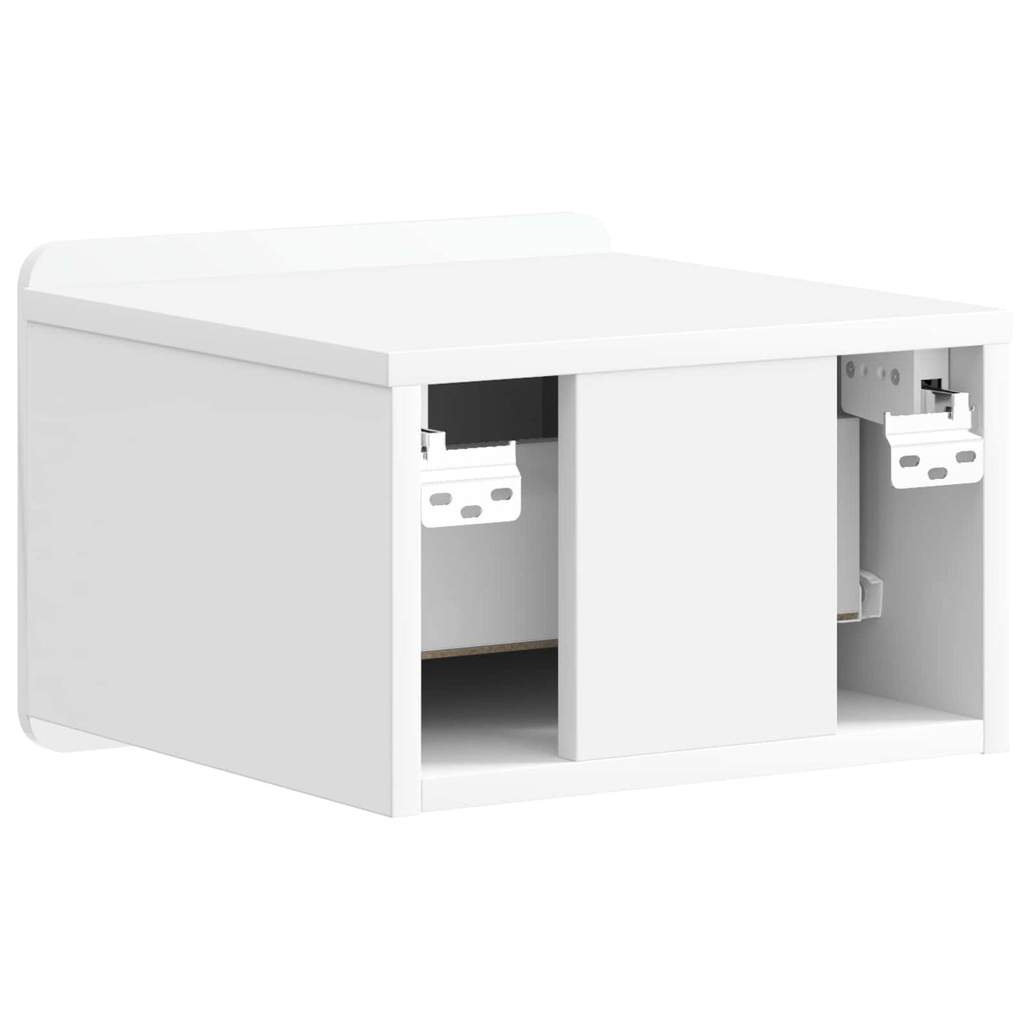 Wall-Mounted Bedside Cabinet High Gloss White 33 x 34.5 x 24 cm