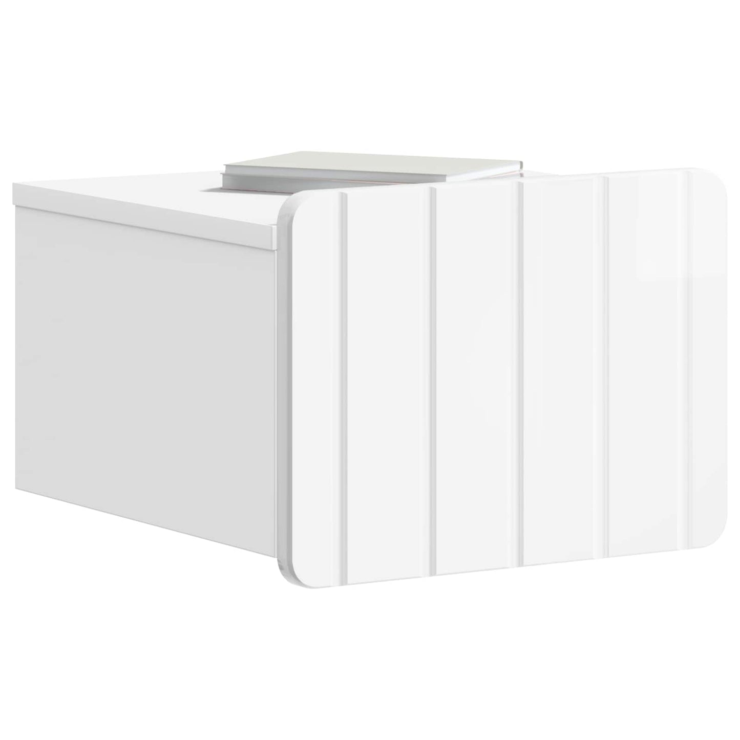 Wall-Mounted Bedside Cabinet High Gloss White 33 x 34.5 x 24 cm
