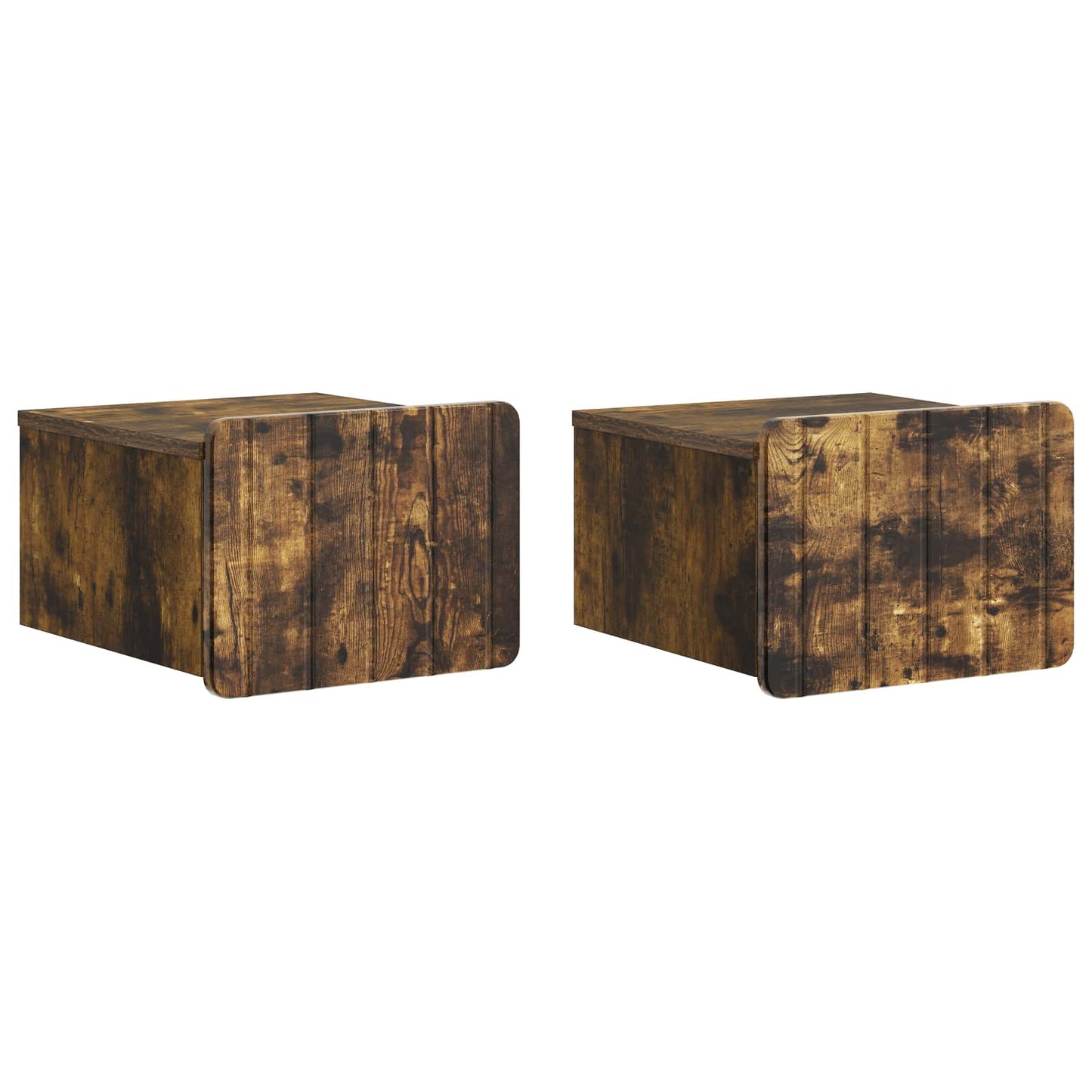 Wall-Mounted Bedside Cabinet 2 pcs Smoked Oak 33 x 34.5 x 24 cm