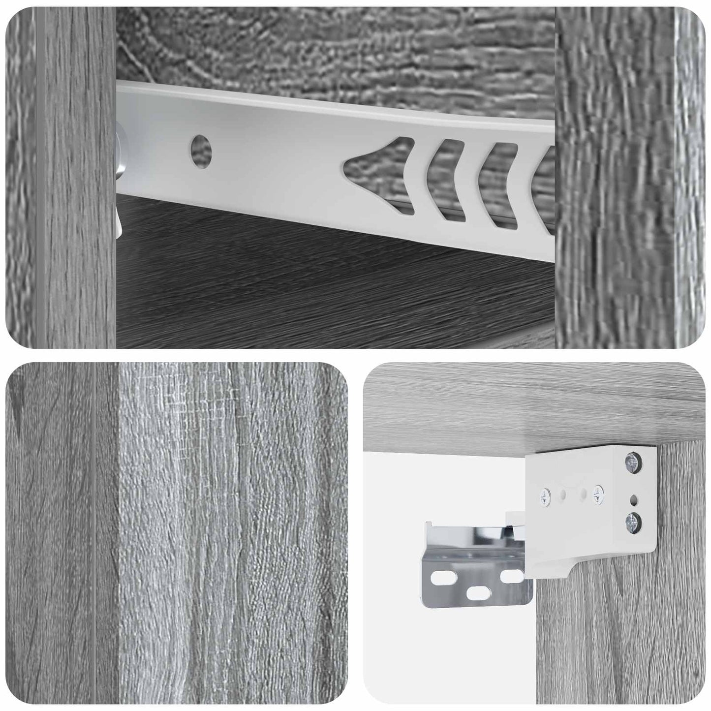 Wall-Mounted Bedside Cabinet 2 pcs Grey Sonoma