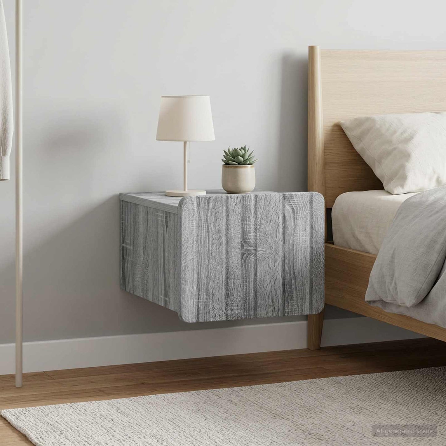 Wall-Mounted Bedside Cabinet 2 pcs Grey Sonoma Engineered Wood