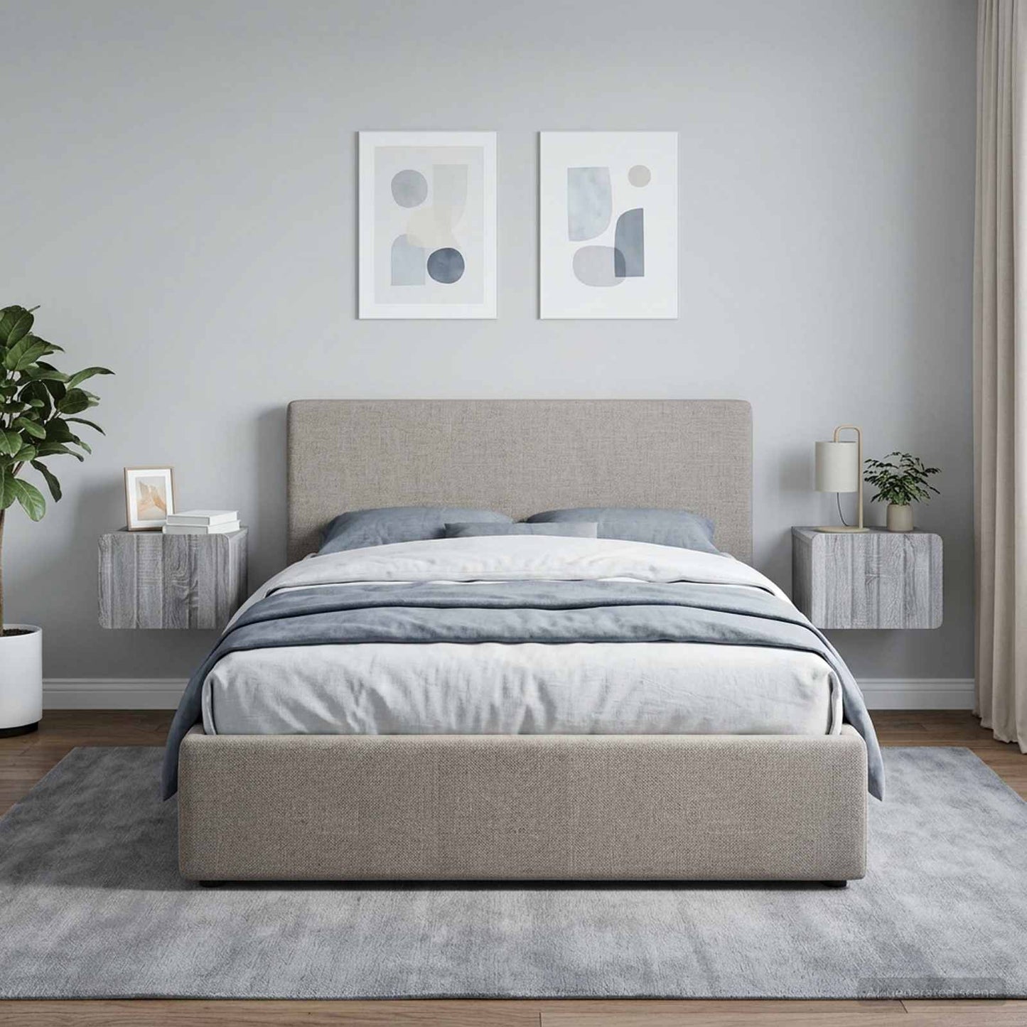 Wall-Mounted Bedside Cabinet 2 pcs Grey Sonoma Engineered Wood