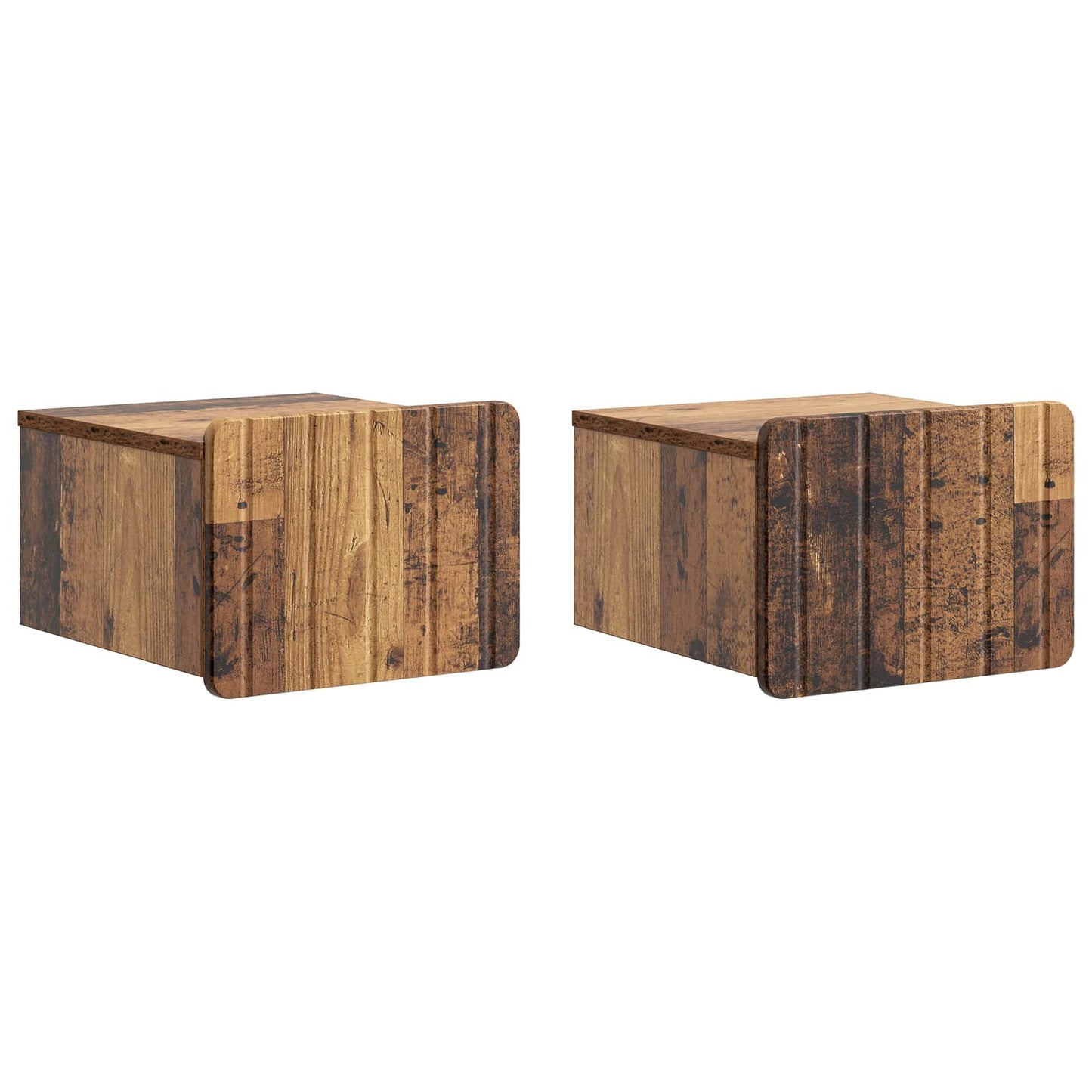 Wall-Mounted Bedside Cabinet 2 pcs Old Wood 33 x 34.5 x 24 cm