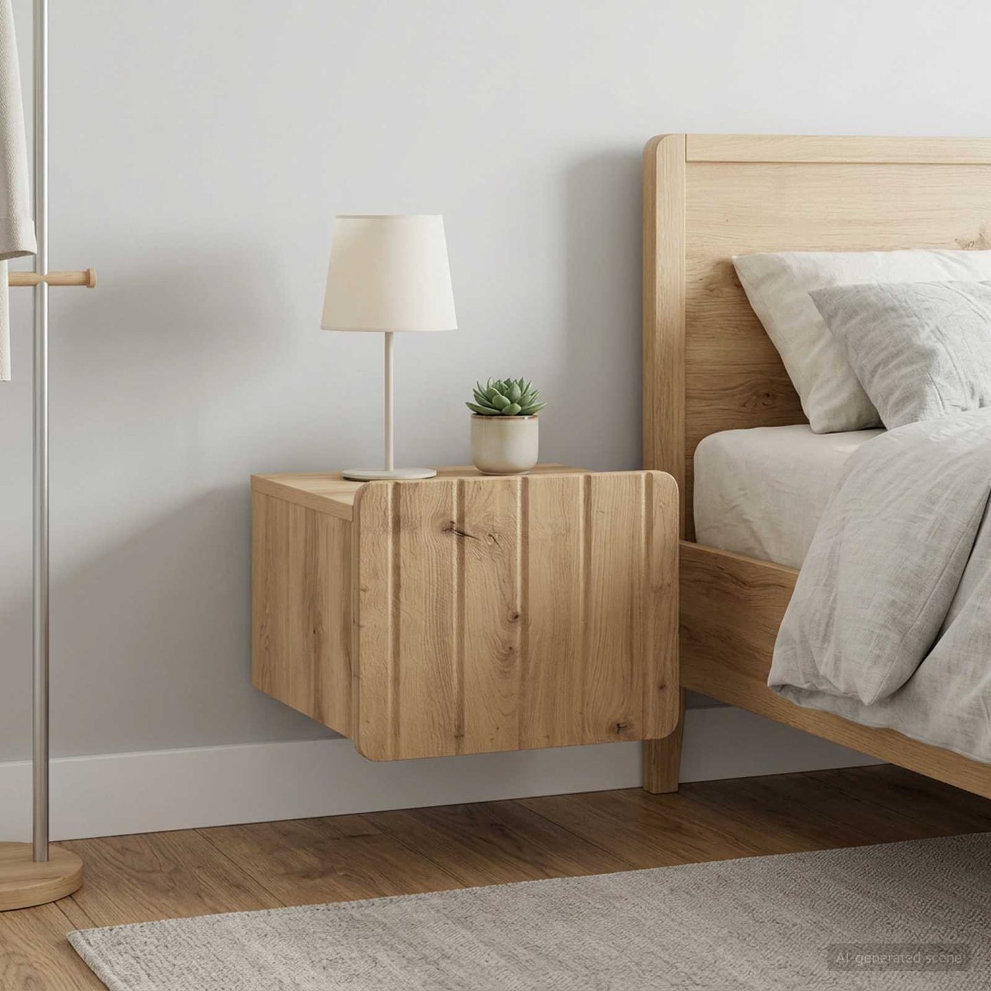 Wall-Mounted Bedside Cabinet 2 pcs Artisan Oak