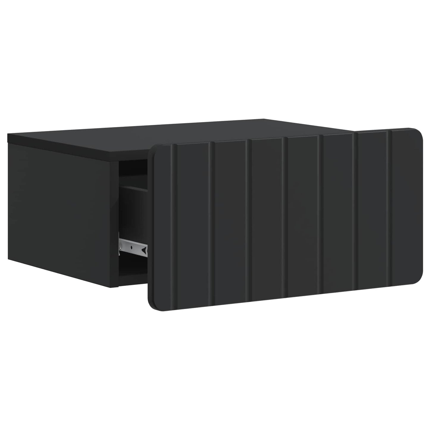 Wall-Mounted Bedside Cabinet Black 49 x 34.5 x 24 cm