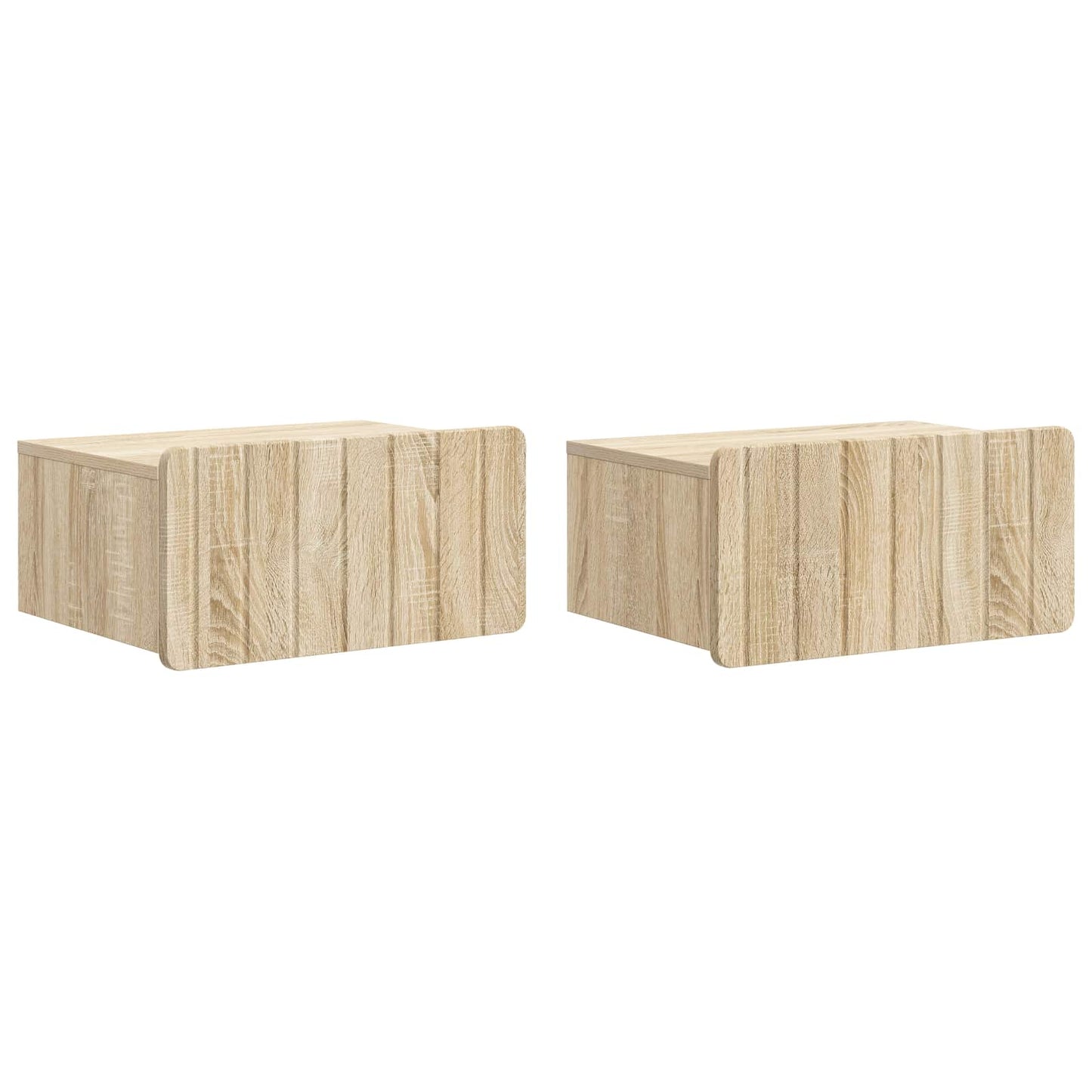 Wall-Mounted Bedside Cabinet 2 pcs Sonoma Oak 49 x 34.5 x 24 cm